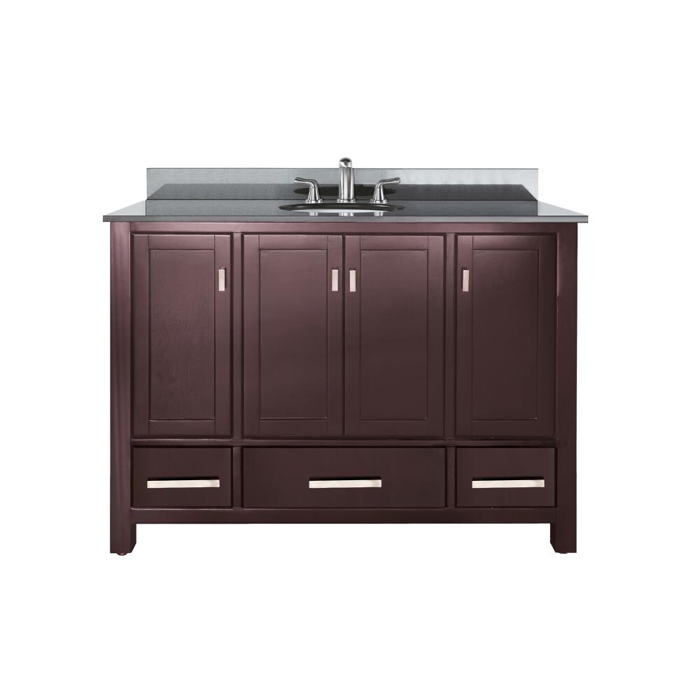 Avanity MODERO-VS48-ES-A Modero 49-in Espresso Undermount Single Sink Bathroom Vanity with Black Top