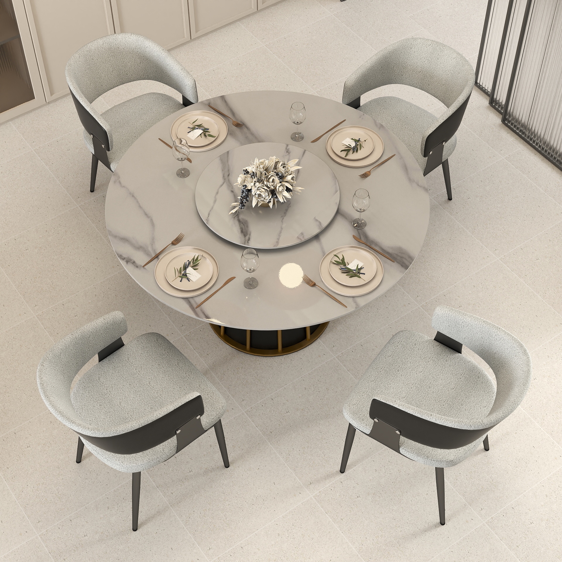 BuotiqHom DH-AT-135W60W4B Dining-Tables - View #6