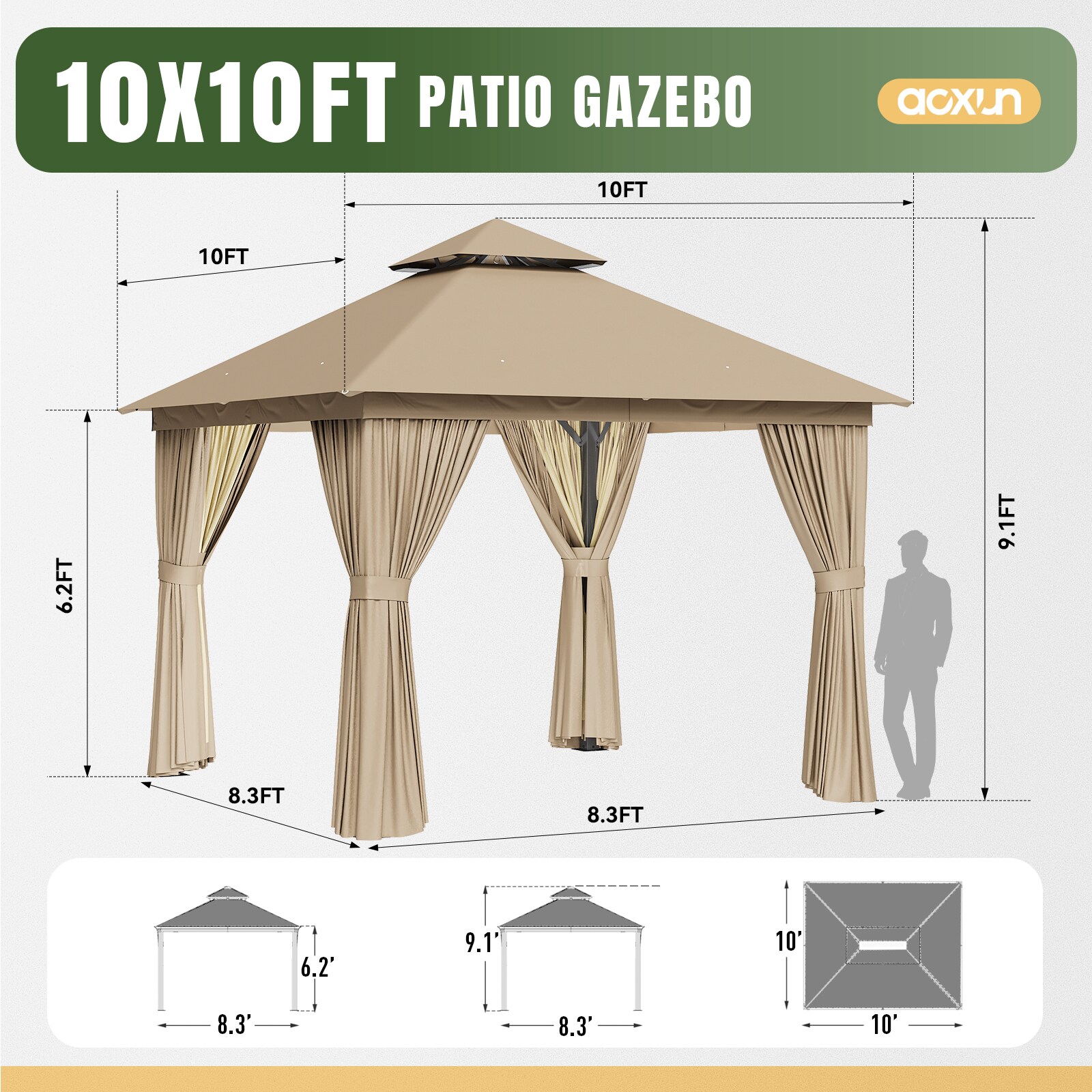 AOXUN AX-401G21 Wood-Resin-Gazebos - View #7