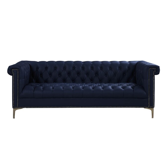 Faux Leather Sofa In The Couches Sofas, Navy Blue Leather Sofas