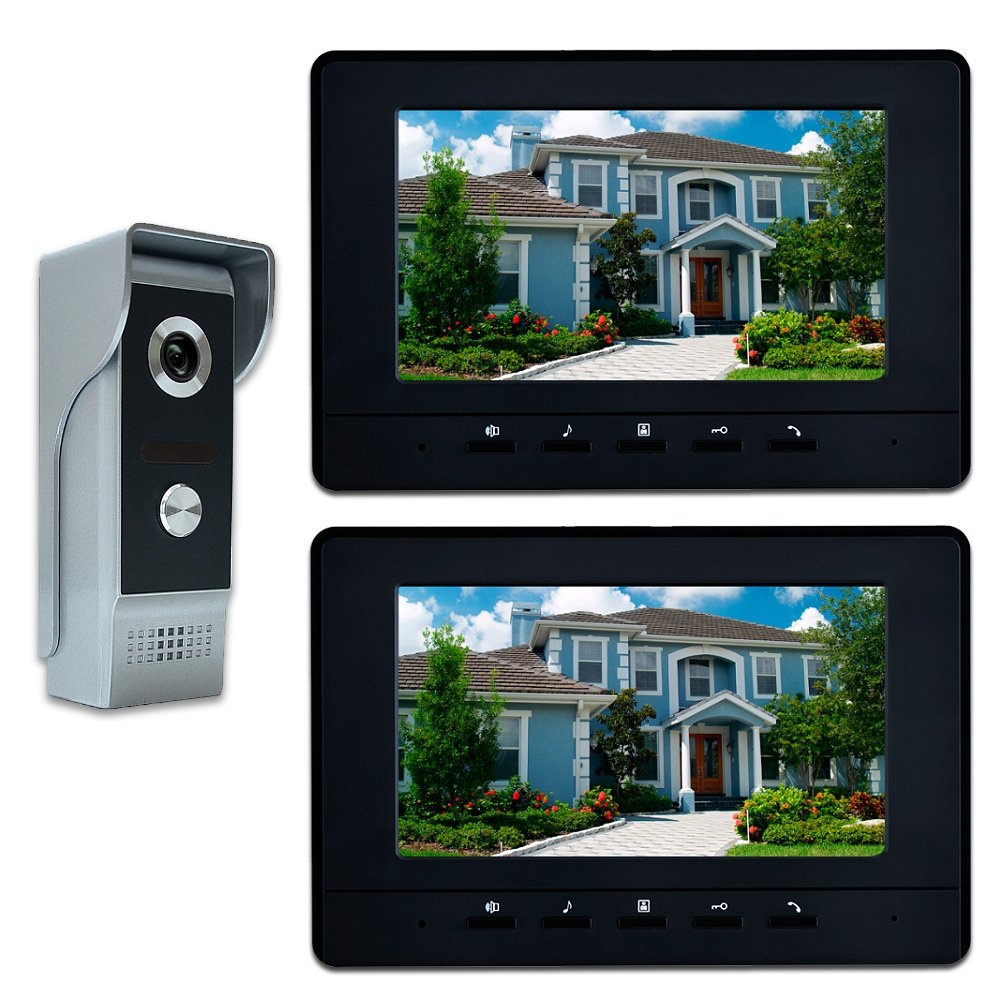 Etokfoks wired video intercom door phone system with 7 inch lcd touch ...