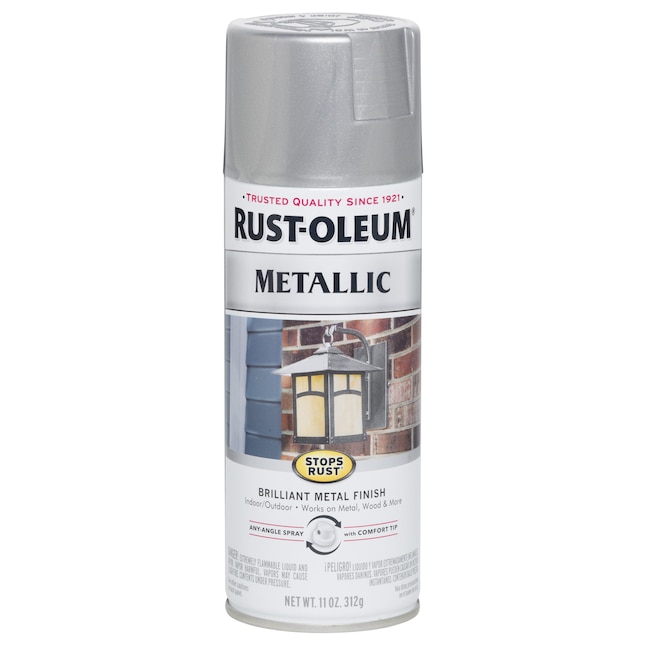 Rust-Oleum Stops Rust Gloss Silver Metallic Spray Paint (NET WT. 11-oz) in  the Spray Paint department at
