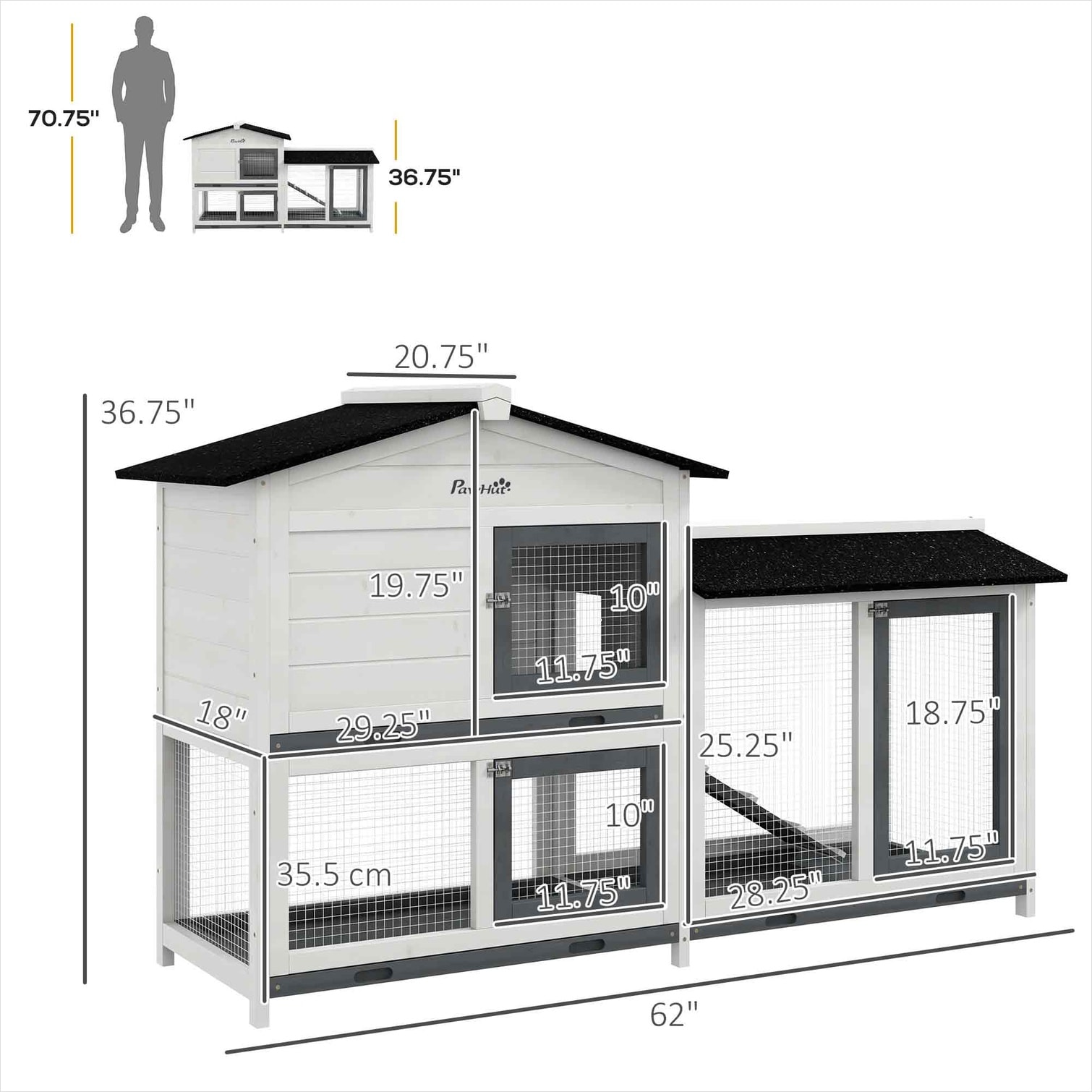 BBabe CW8FG1GYPOFI Chicken-Coops-Rabbit-Hutches - View #4