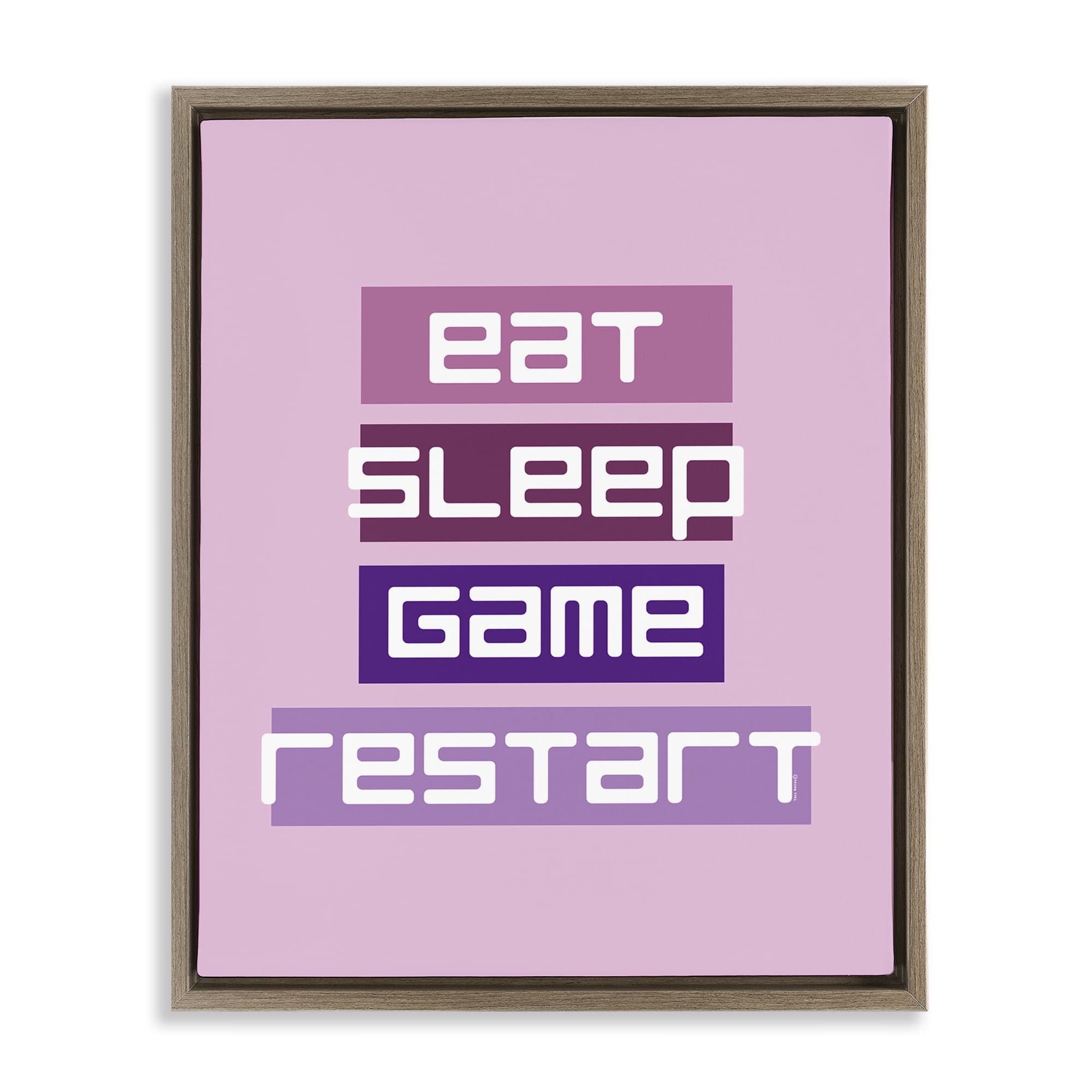 Stupell Industries BS-719-FFE-16X20 Eat Sleep Game Restart Floating Frame design by Yass Naffas Designs