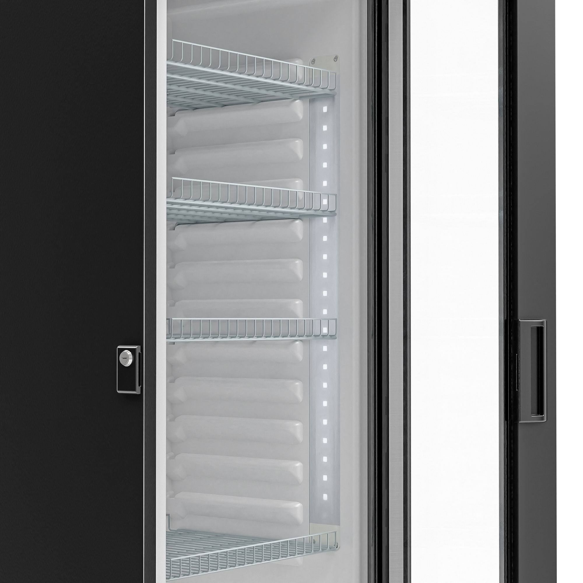 Koolmore 22 in. W 9 Cu. ft. Commercial 1 Glass Door Display Upright Beverage Refrigerator in Black