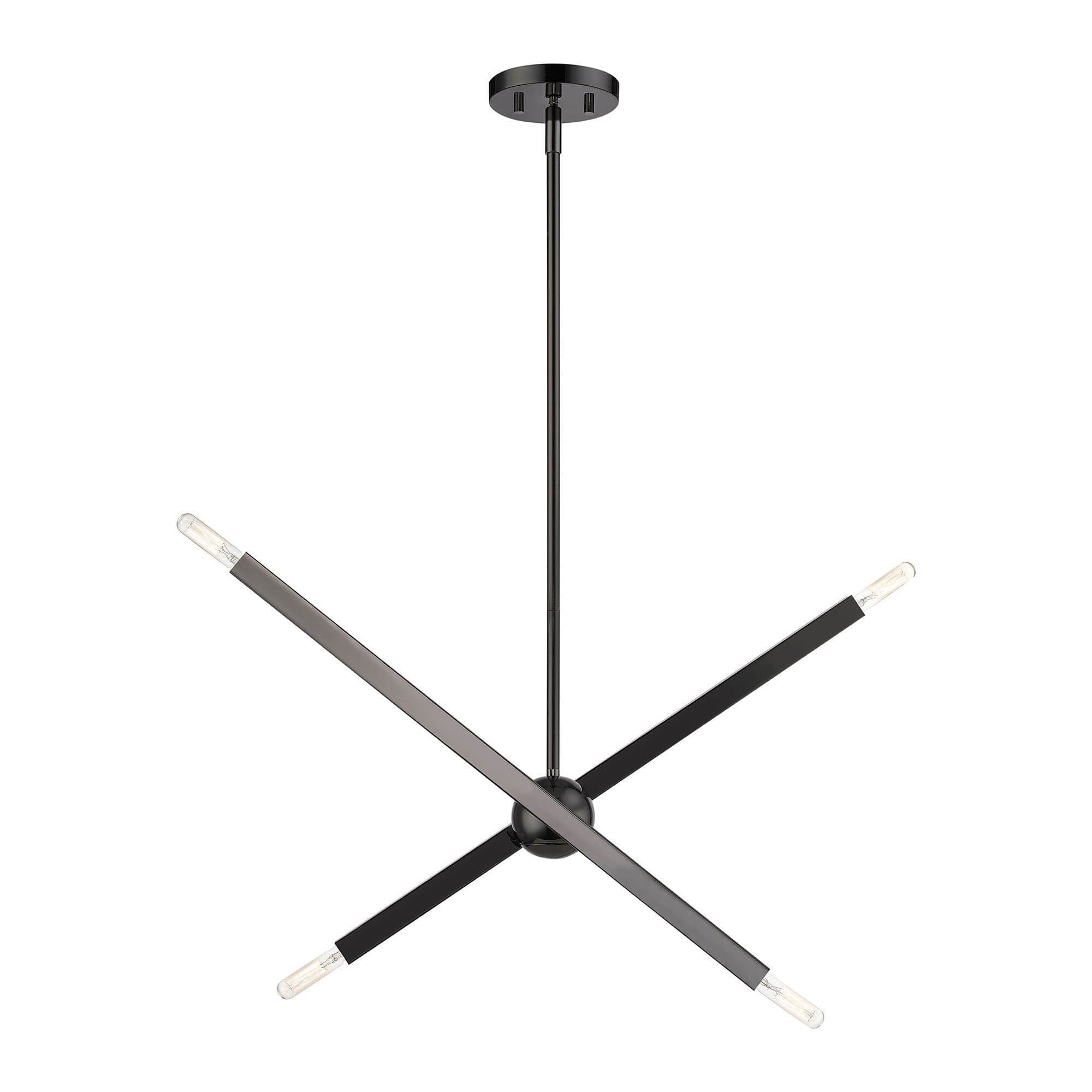 Livex Lighting A-LIVEX-46983-46 Monaco 4 - Light -Modern Black Chrome / black Steel Chandelier
