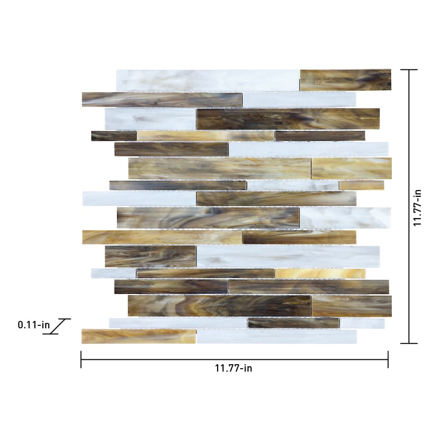 Satori Baroque Peperino 12-in x 14-in Cultured Glass Random Tile (15-sq ...