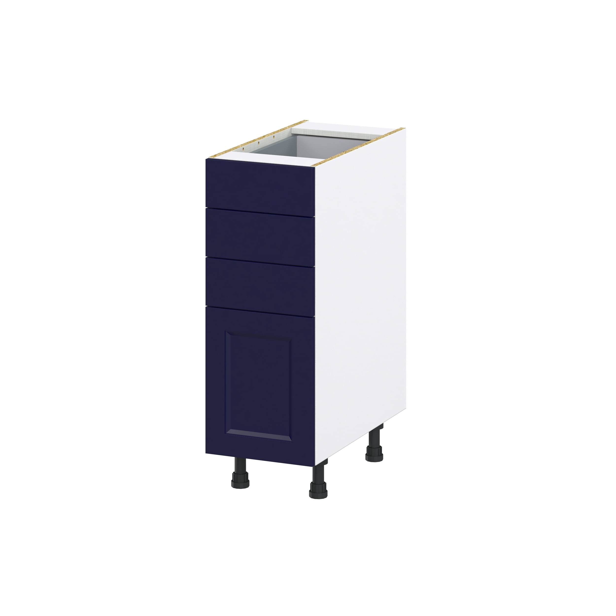 Hugo&Borg Lorette 12-in W x 34.5-in H x 24-in D Navy Blue 4-Drawer Base Fully Assembled Cabinet (Recessed Panel Style)