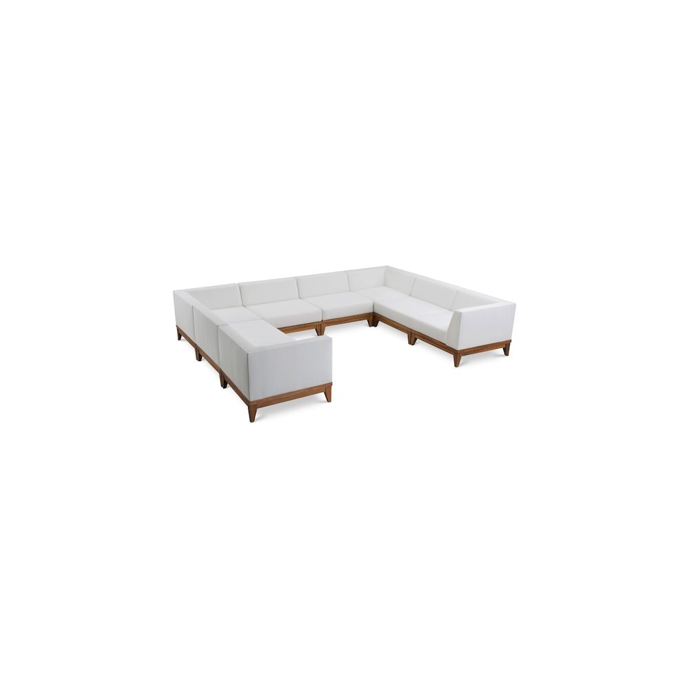 Meridian 389WHITE-SEC8A Rio Off White Water Resistant Fabric Outdoor Patio Modular Sectional