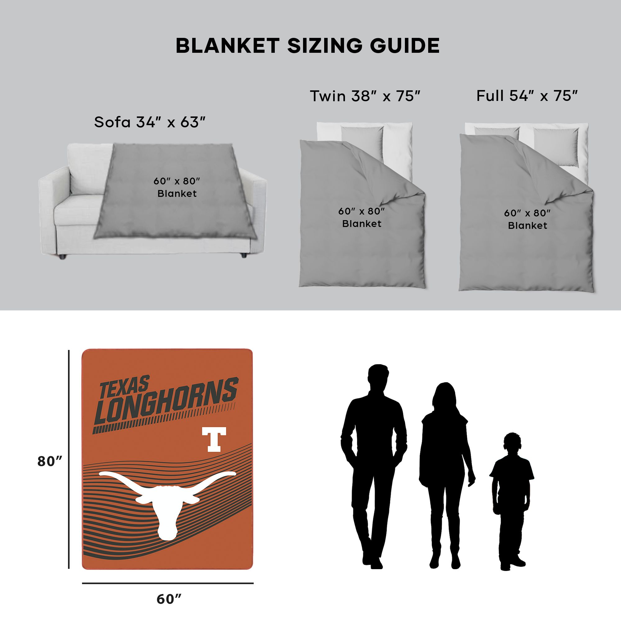 Sweet Home Collection LOW-NCA-80B-TEXAS Blankets-And-Throws - View #2