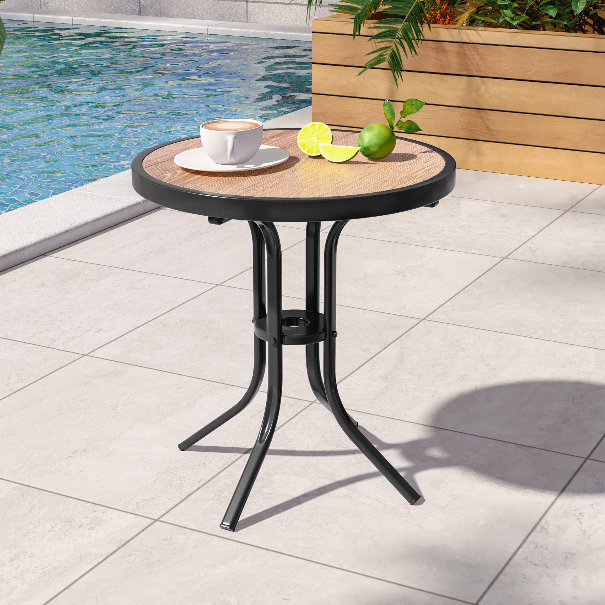 ACEGOSES LW-GSC198BG Table Round Outdoor End 16.9-in W x 16.9-in L
