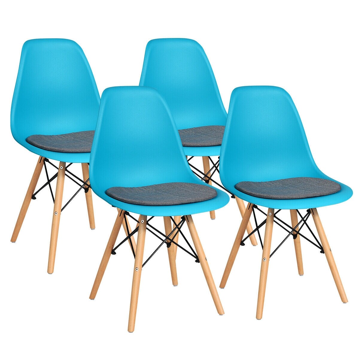 dining chairs set of 4 blue