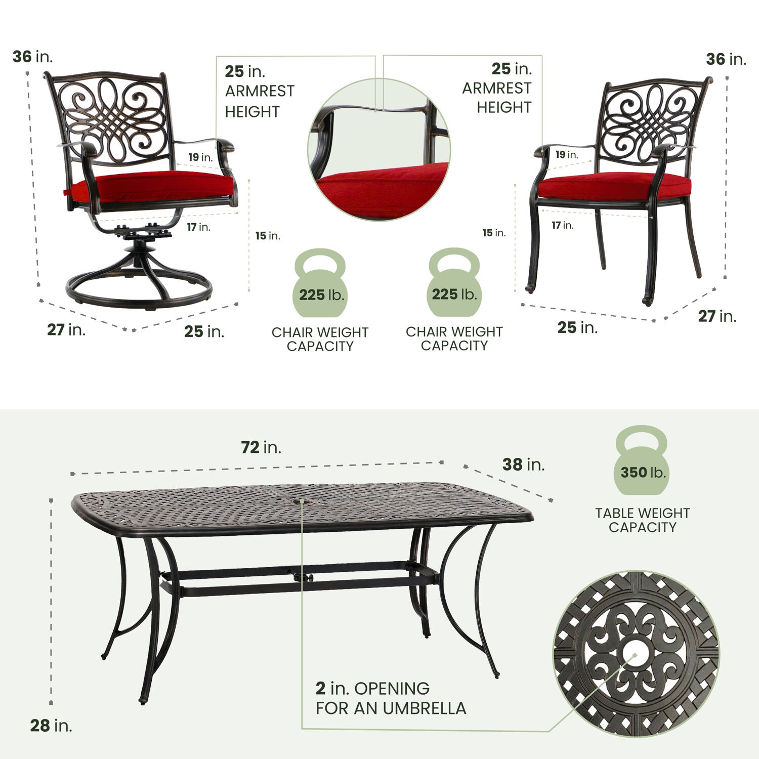 Hanover TRADDN7PCSW-RED Patio-Dining-Sets - View #3