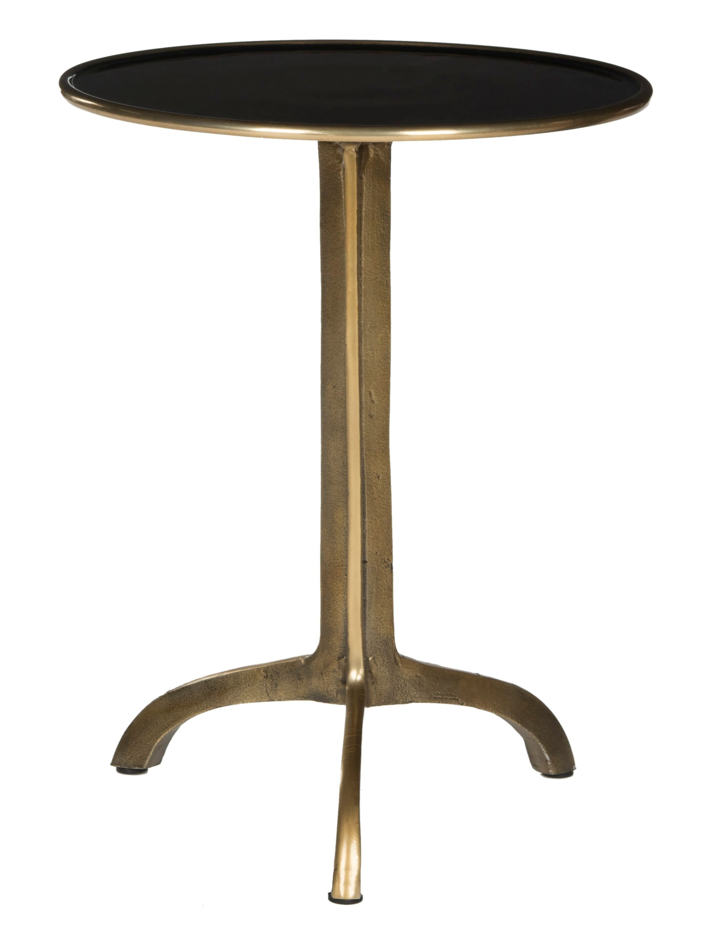 Safavieh FOX3220A Brent 16-in W x 20-in H Antique Brass Metal Round Rustic End Table Assembly Required