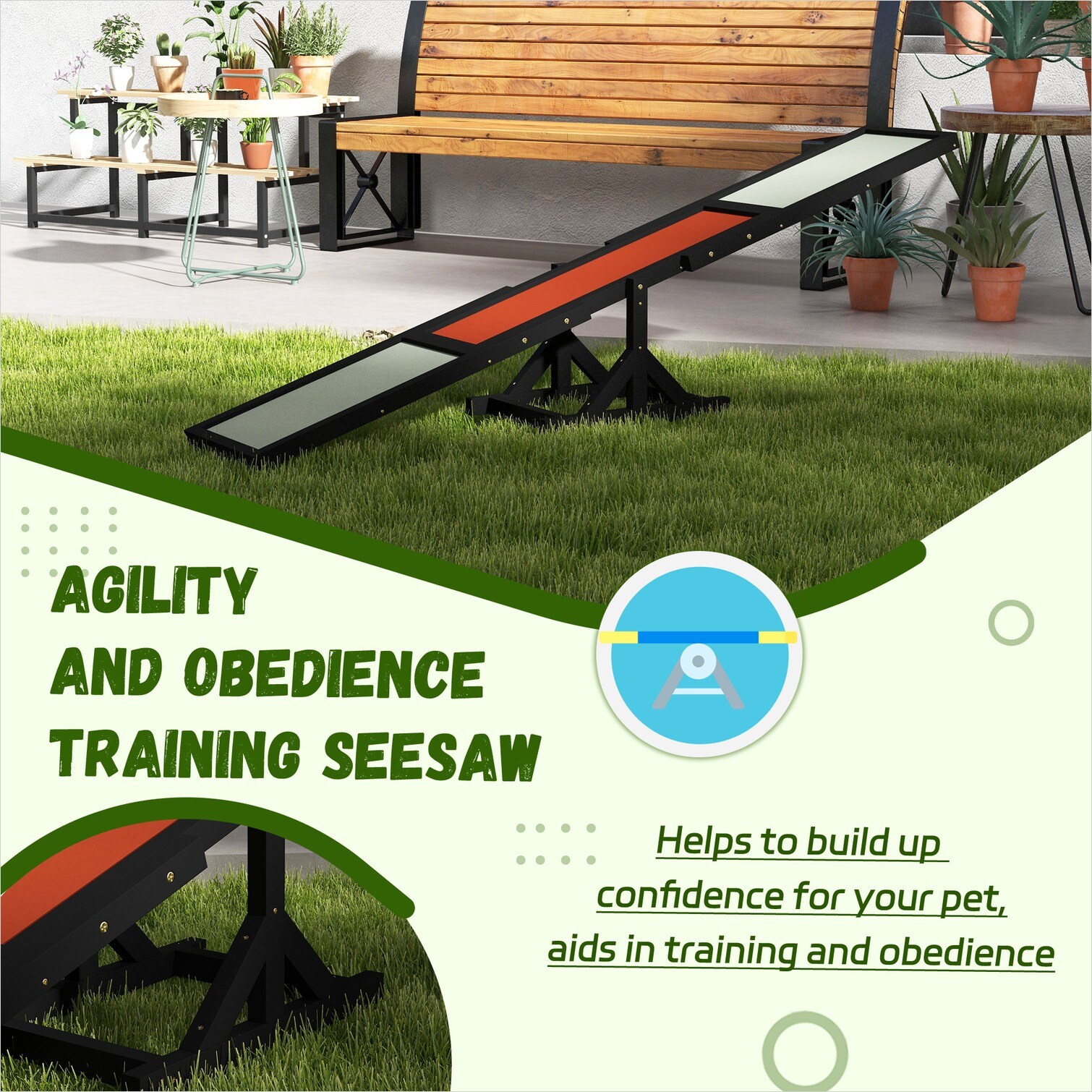 Naturefalls Fir Wood Dog Training for Outdoor Space 70.8 x 11.8 x 11.8 ...