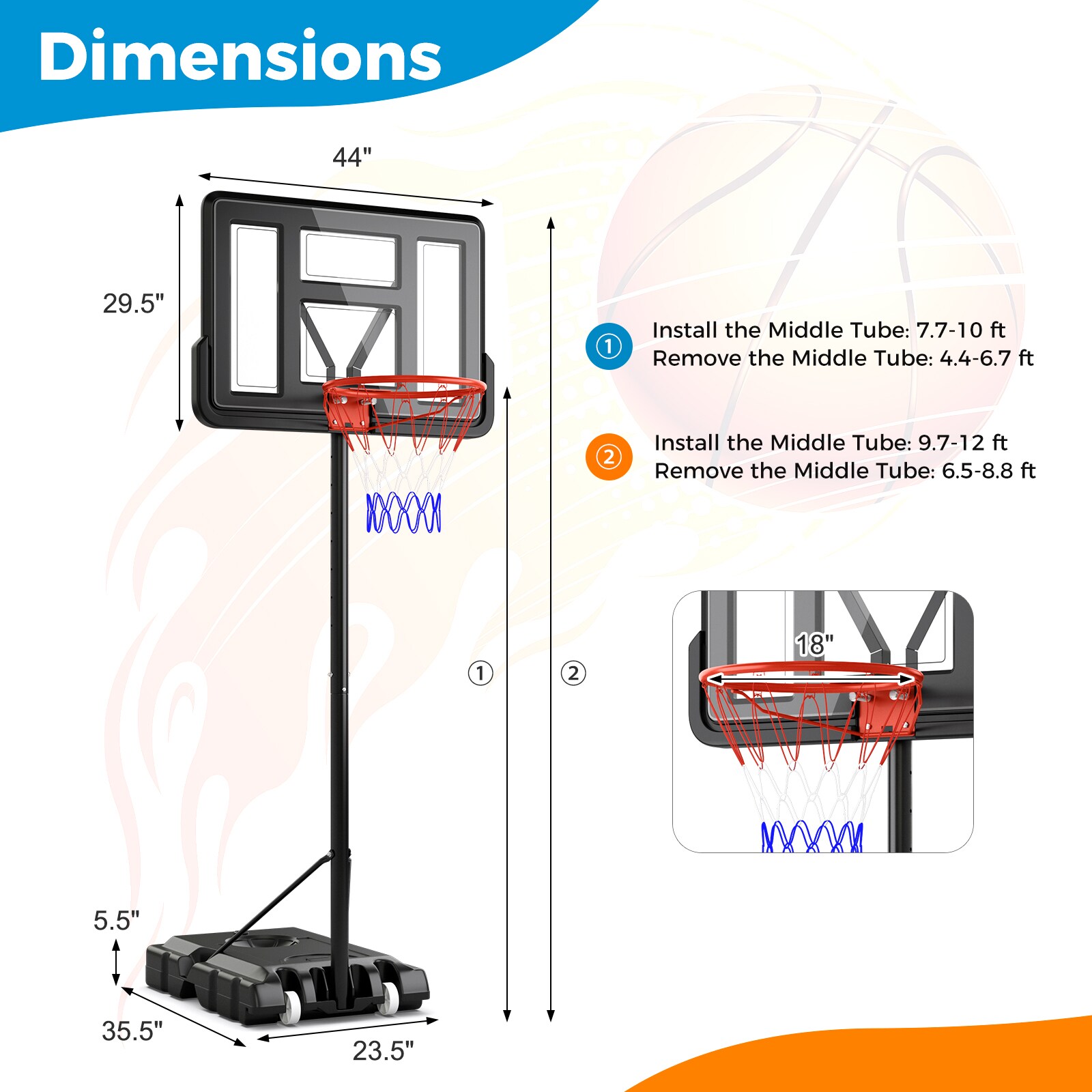 Slickblue D-CO-KB77183PS Basketball-System - View #5