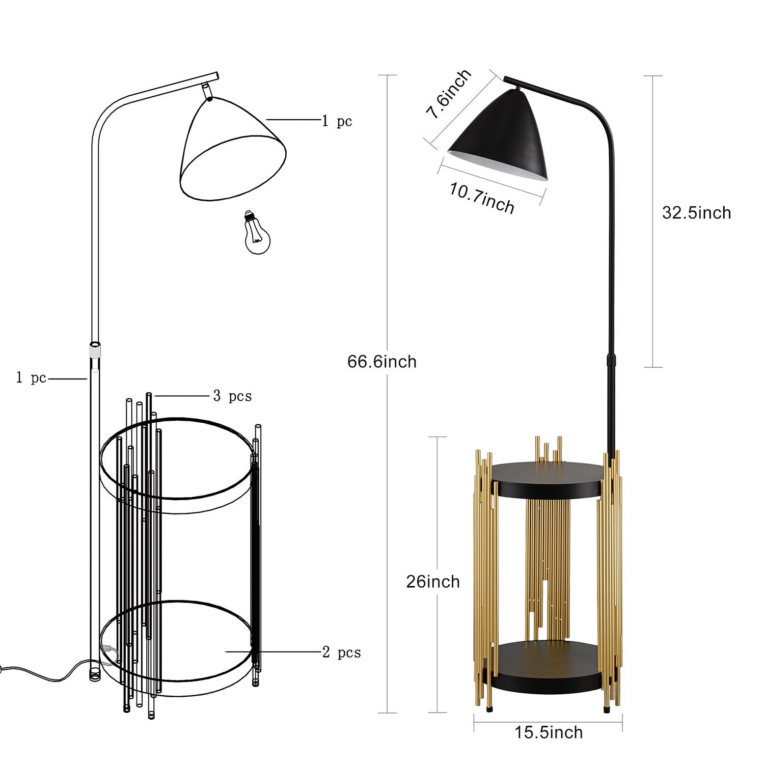 SINOFURN SYB510008BK floorlamps - View #3
