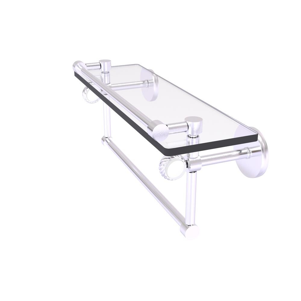 Allied Brass CV-1TBT-16-GAL-SCH Clearview Satin Chrome Wall mount Bathroom Shelf ( 16-in x 6.7-in x 5-in )