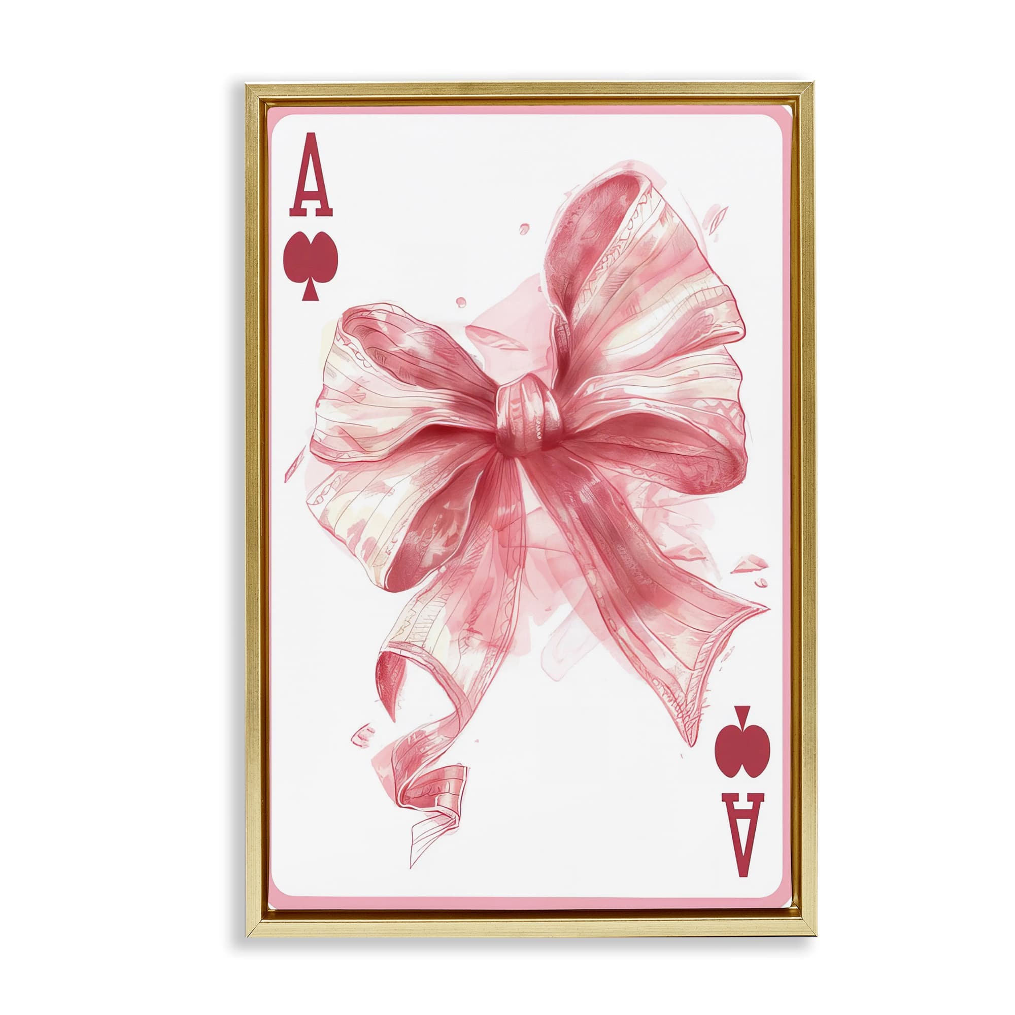Stupell Industries BT-675-FFG-16X24 Pastel Bow Playing Card Floating Frame design by LSR Design Studio