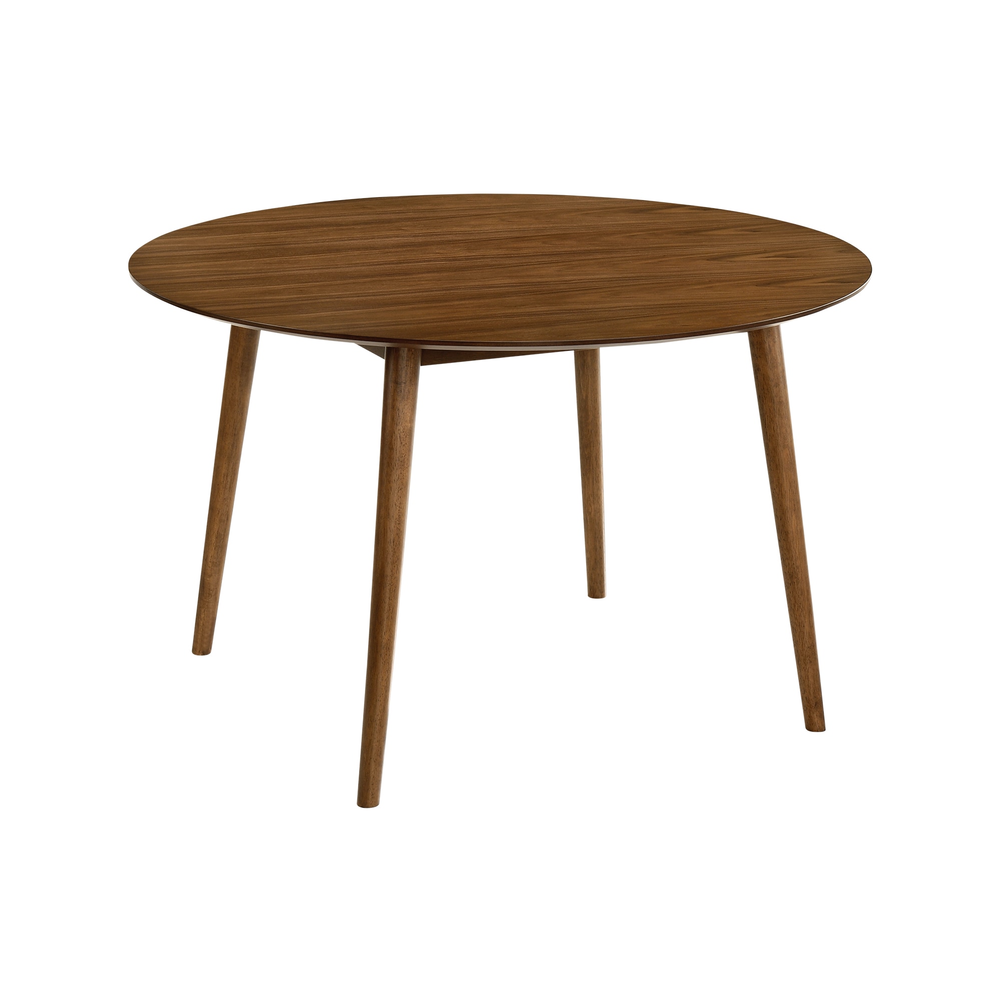 Armen Living LCARDIWA48 Walnut Round Contemporary/Modern Dining Table, Wood with Walnut Wood 48-in L x 30-in H