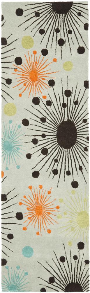 Safavieh SOH747C-28 Soho Mote 2 x 8 (ft) Tufted Wool Light Blue/Multi Rectangular Indoor Abstract Runner rug