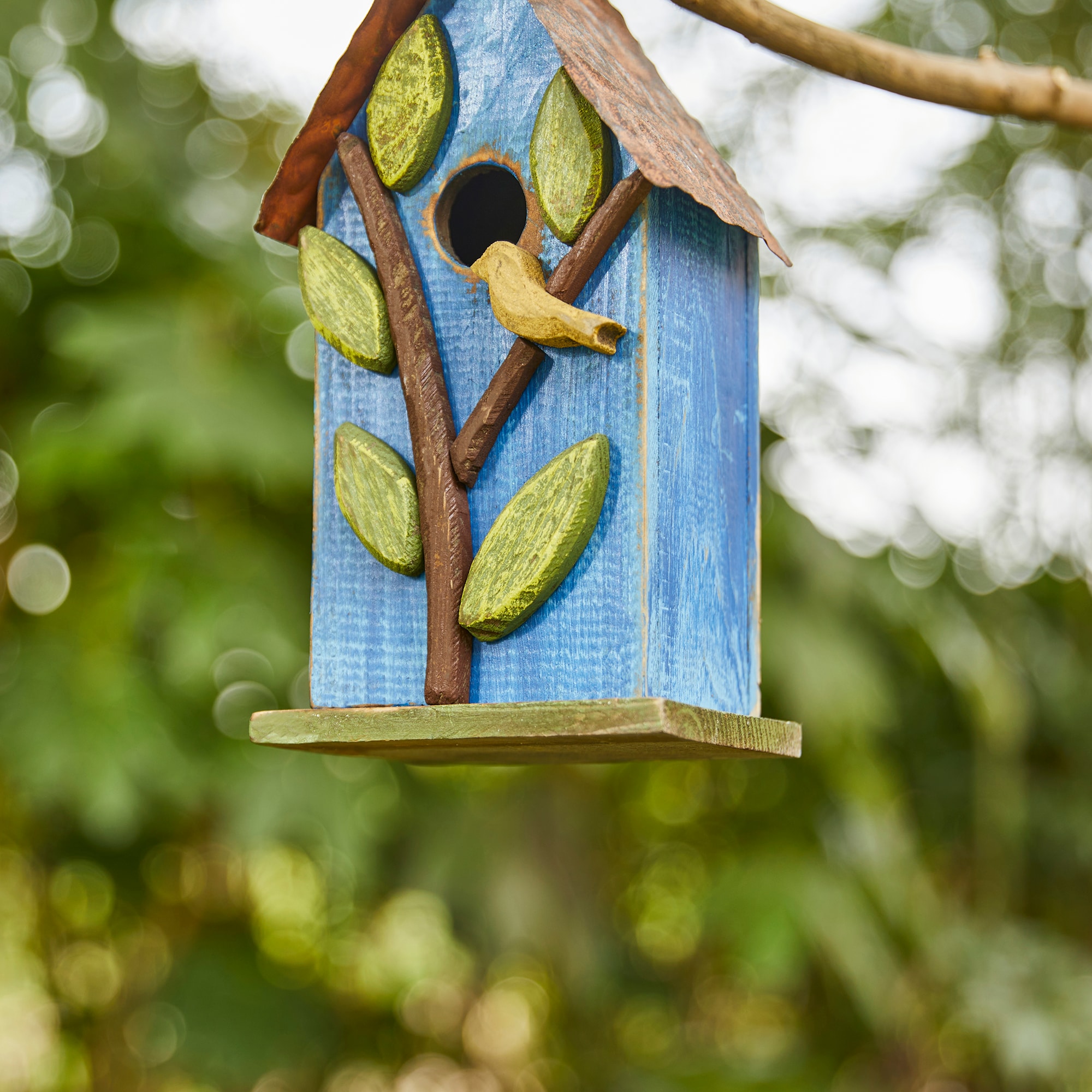 Glitzhome 9.75-in H Multi Wood Decorative Bird House in the Bird Houses ...