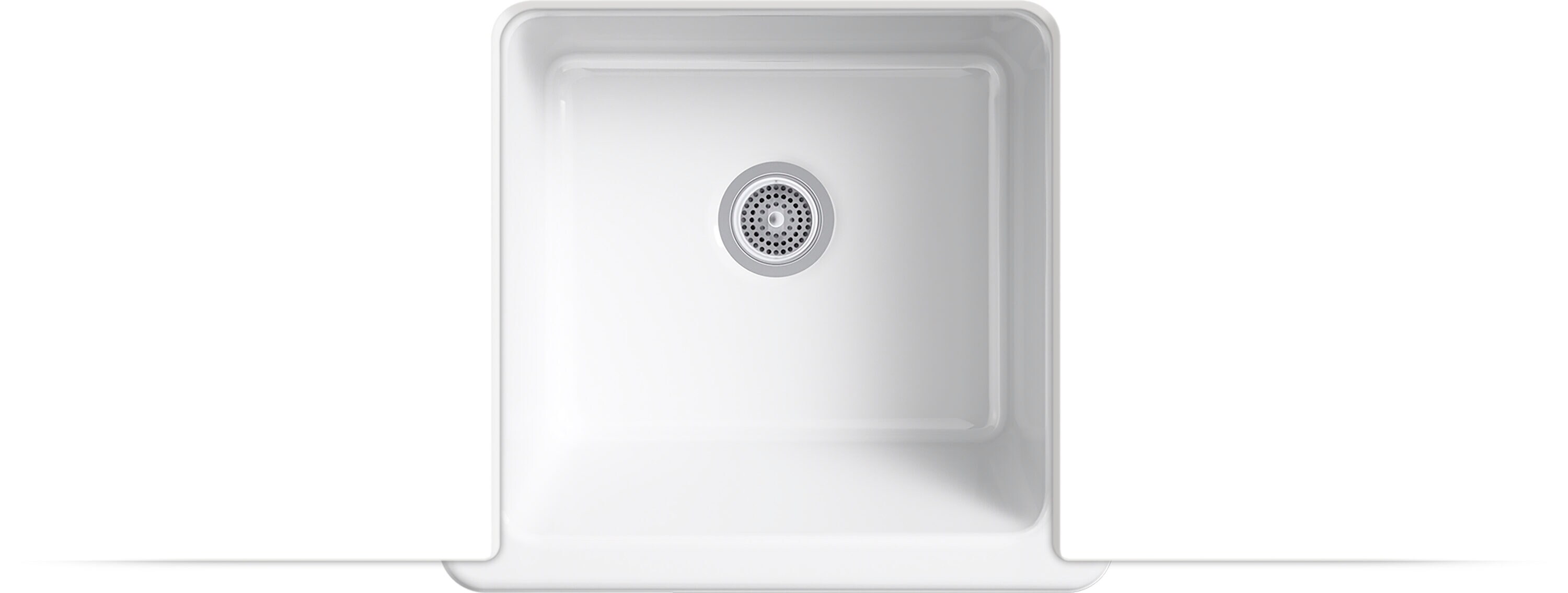 White Cast Iron Farmhouse Single-Bowl Kitchen Sink