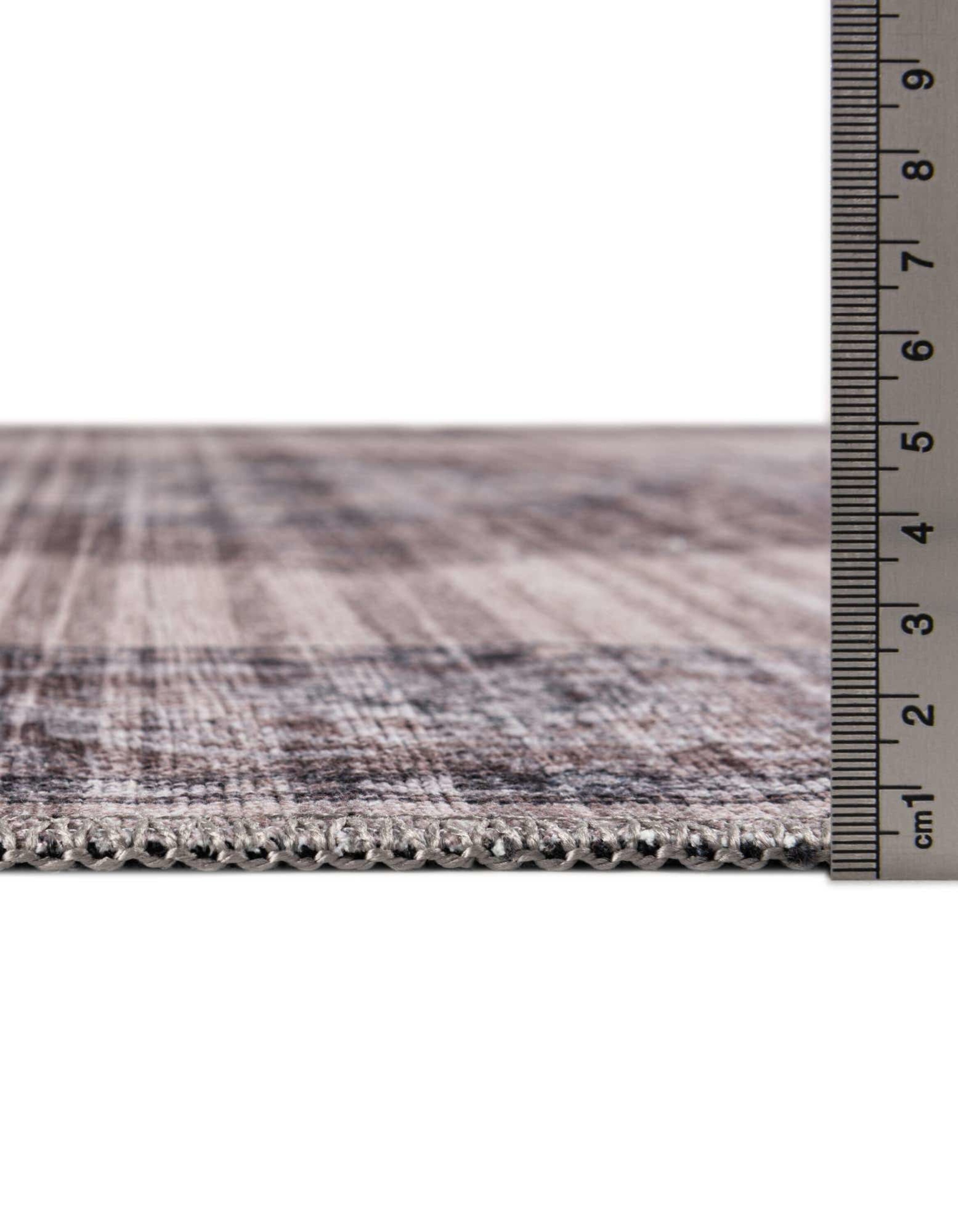 Ivory Floral Chenille Washable Runner Rug