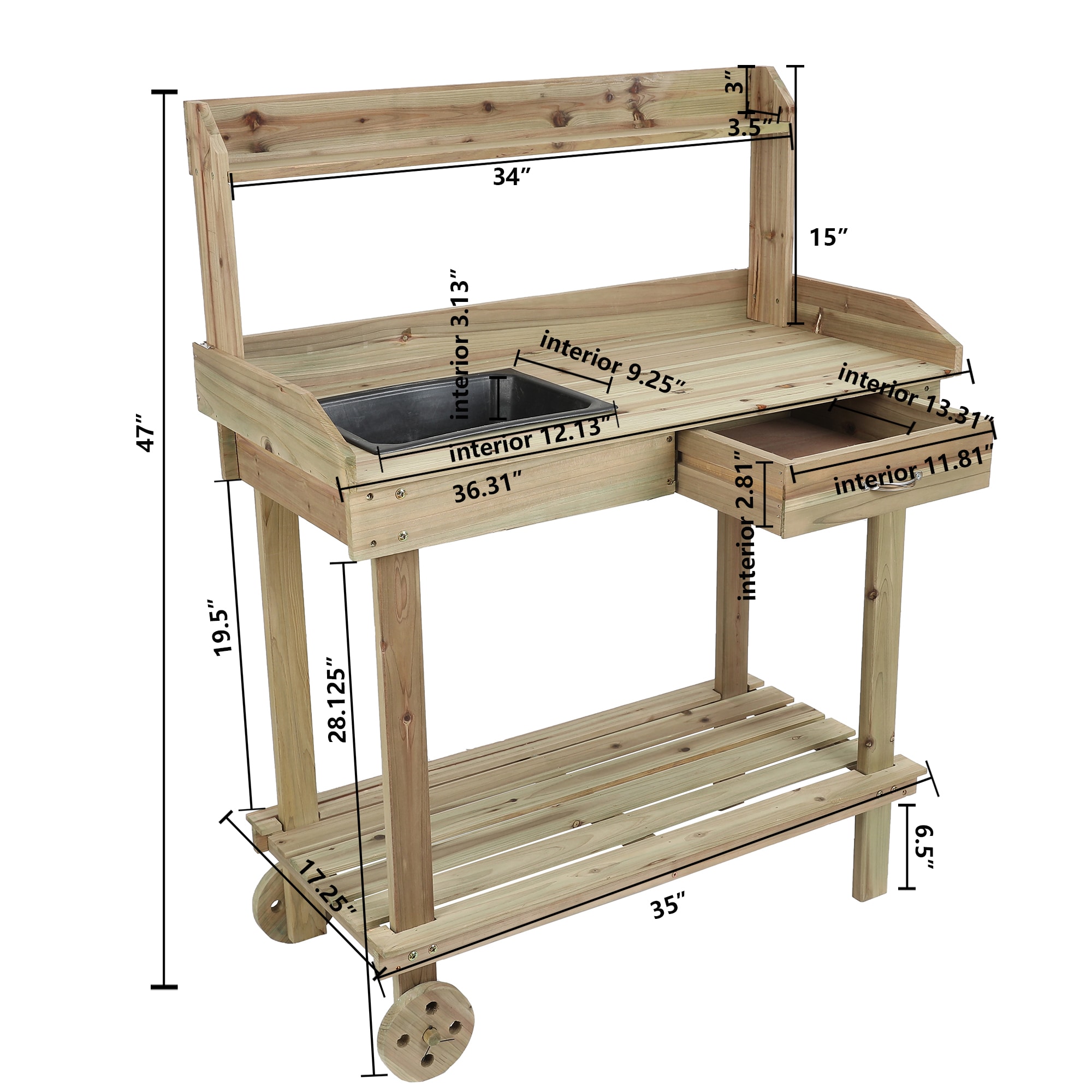 LuxenHome WHOF1187 Potting-Benches - View #10