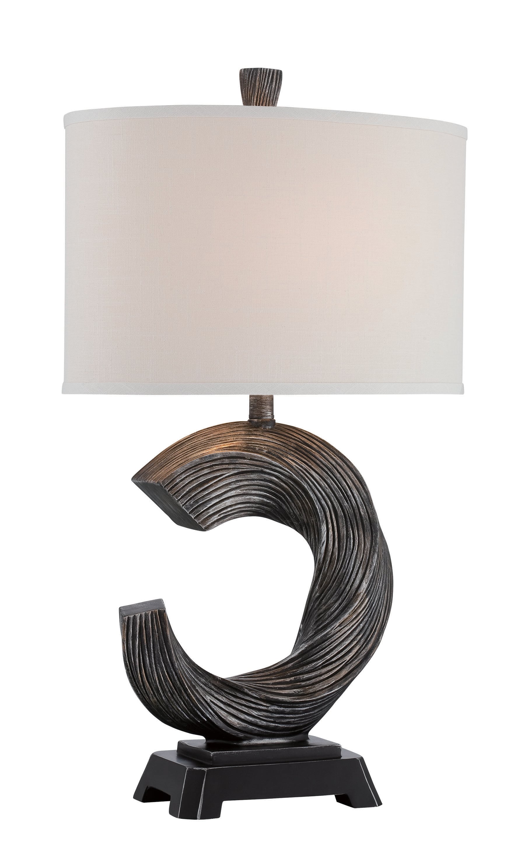 Lite Source LS-22656 Trisha 30.5-in Brushed Bronze 3-way Table Lamp with Fabric Shade