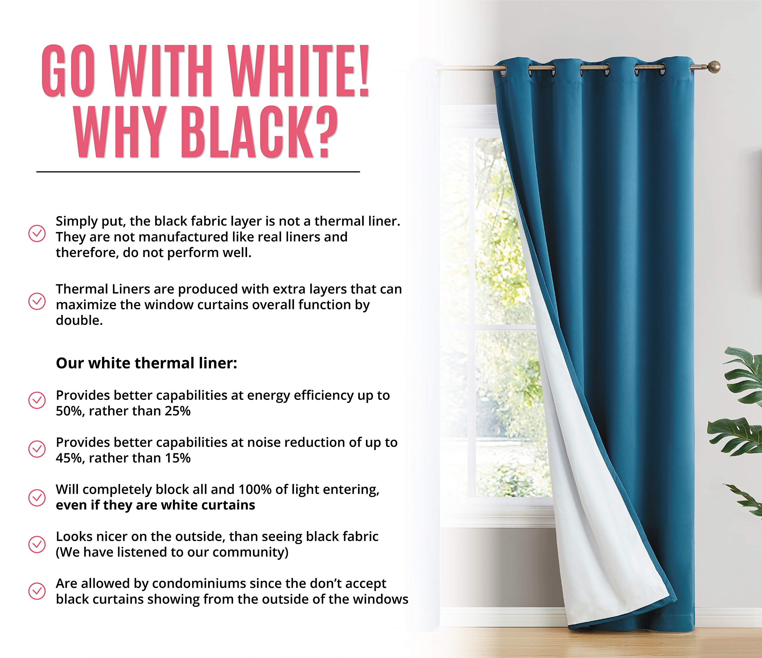 HLC.me DAKTA-TEAL-52X96 curtains - View #2