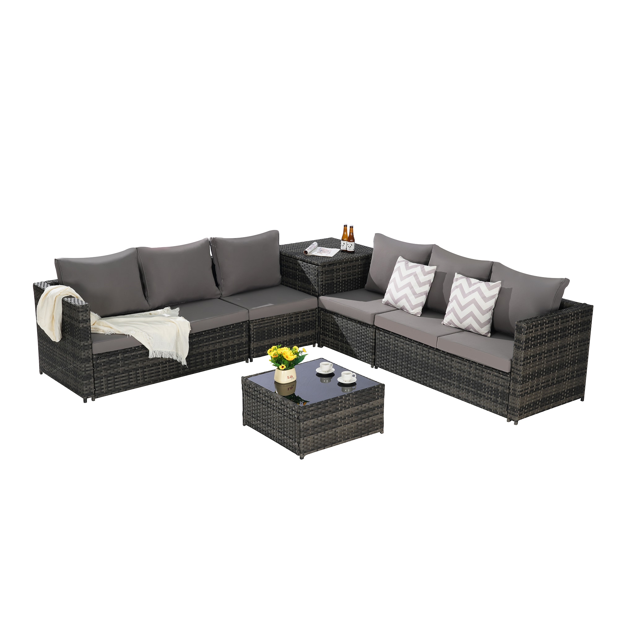 SINOFURN SYB670033GY Patio-Sofas-Daybeds - View #10