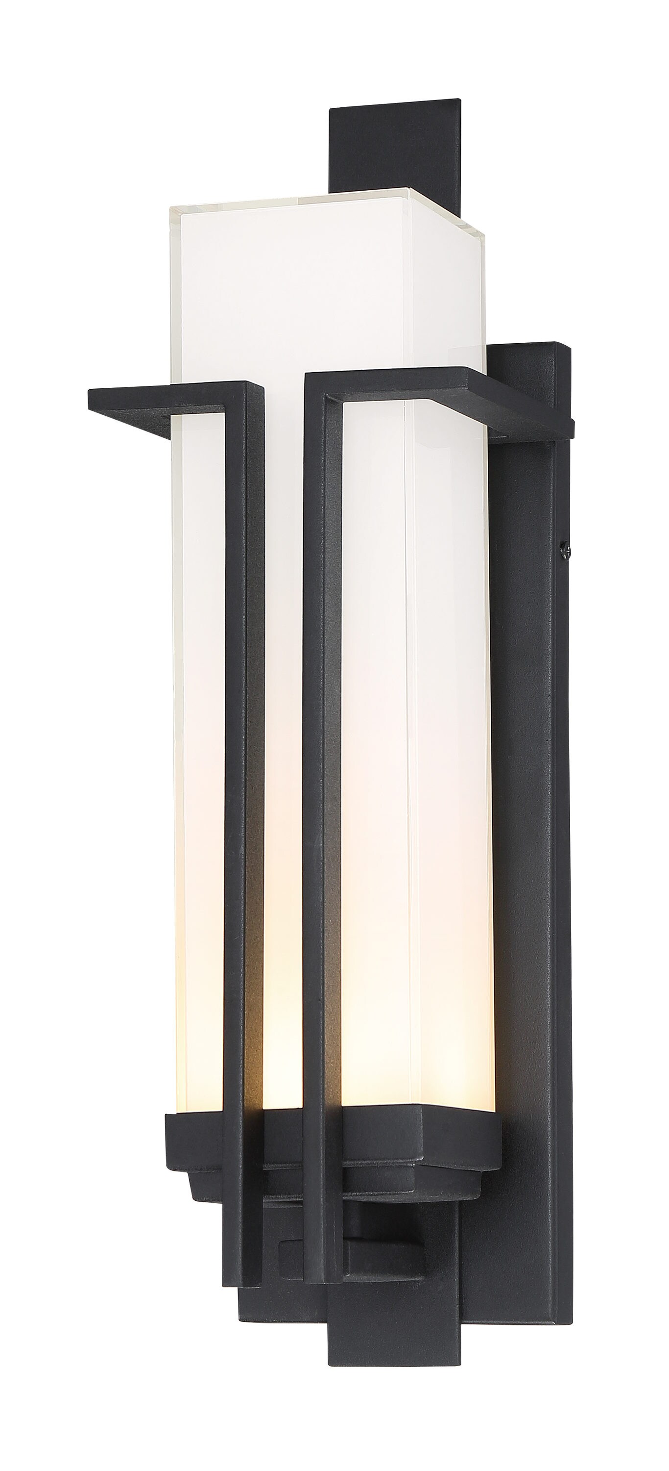 Minka Lavery Tish-mills 1-Light 17.75-in Black Integrated Outdoor Wall ...