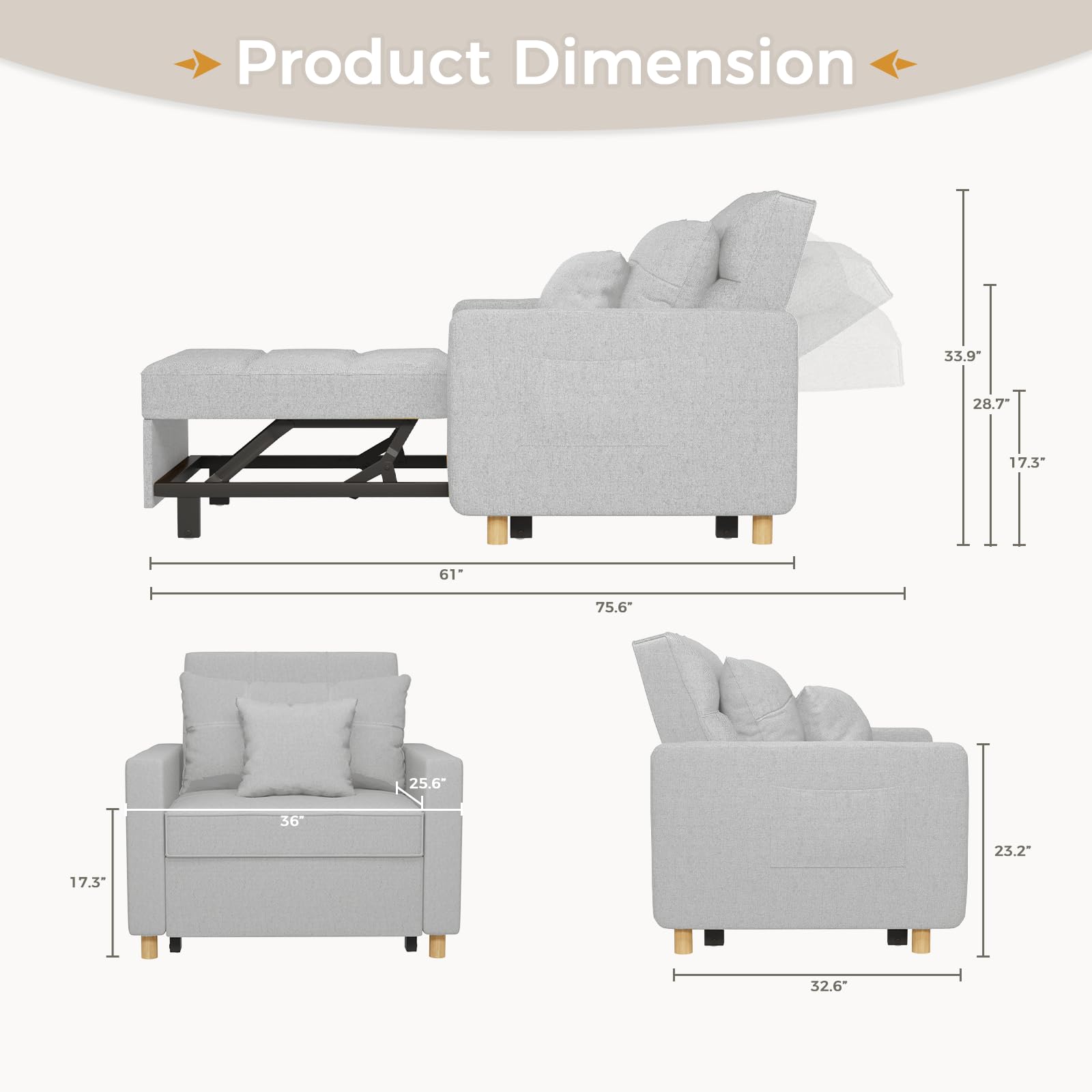 AECOJOY 13048GR-LS01 futons - View #2