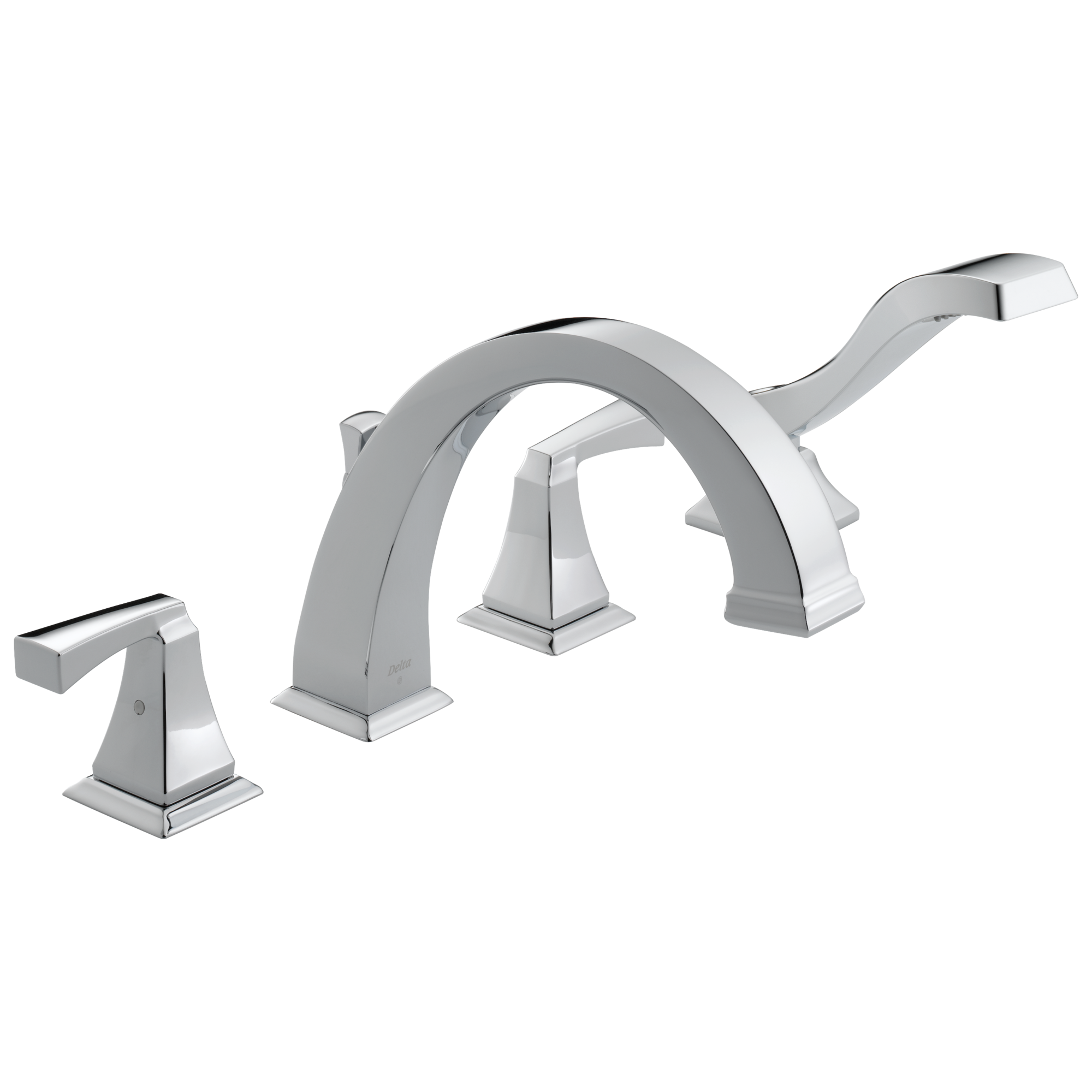 Delta Trinsic Matte Black 2-handle Deck-mount Roman High-arc Bathtub Faucet