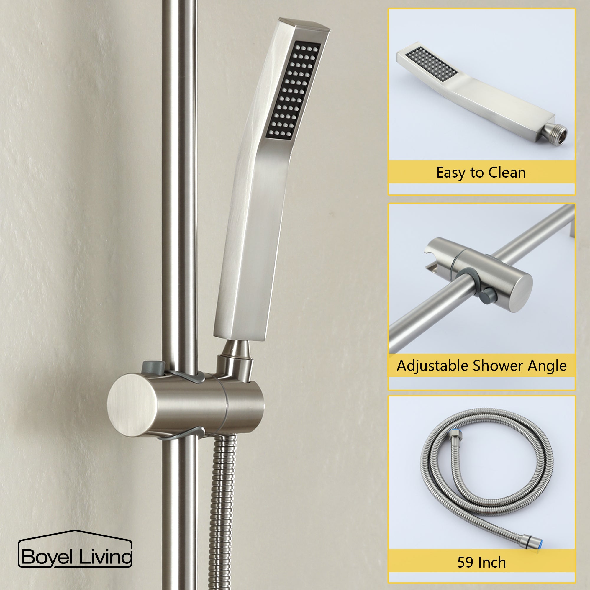 Boyel Living MS-A3808-12BN Showerhead-Bar-Panels - View #8