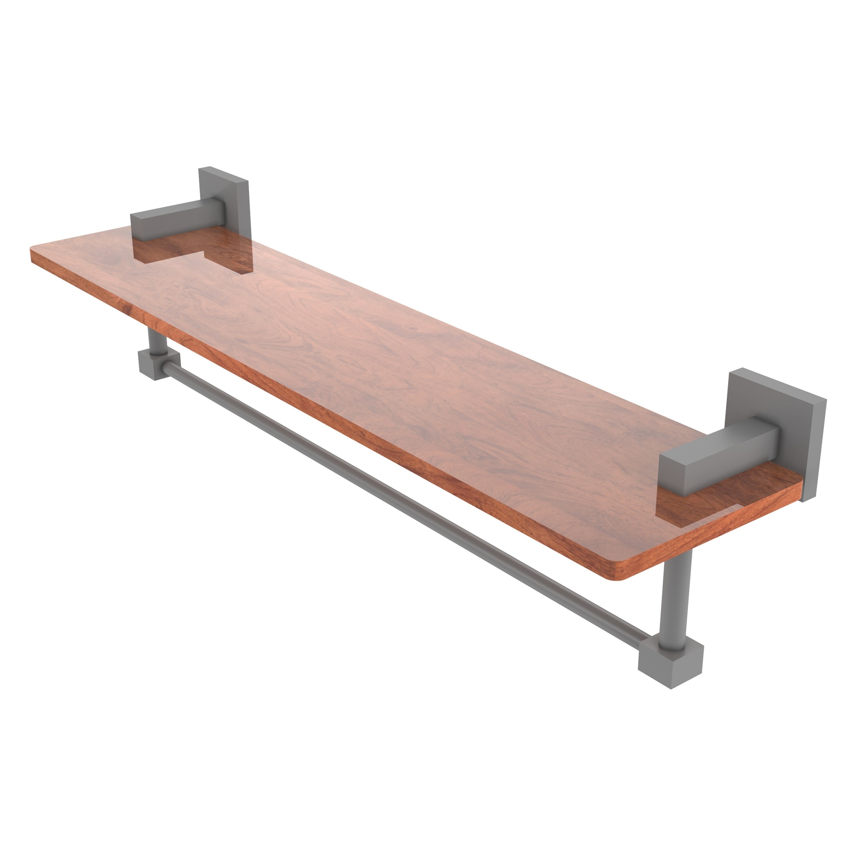 Allied Brass MT-1-22TB-IRW-GYM Montero Matte Gray Wall mount Bathroom Shelf ( 22-in x 4-in x 5-in )
