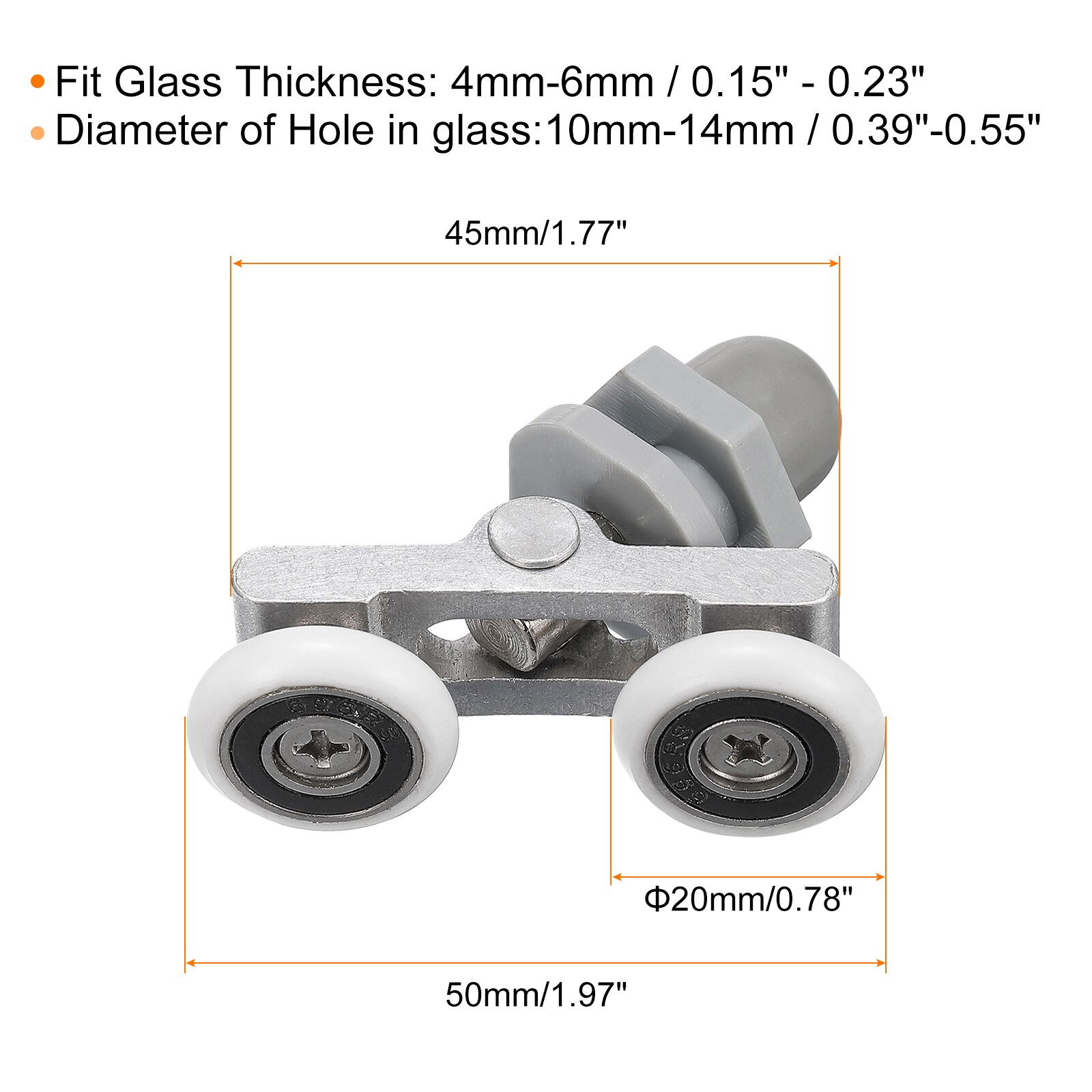 Unique Bargains S25093000UX9253 Tub-Shower-Door-Rollers - View #2