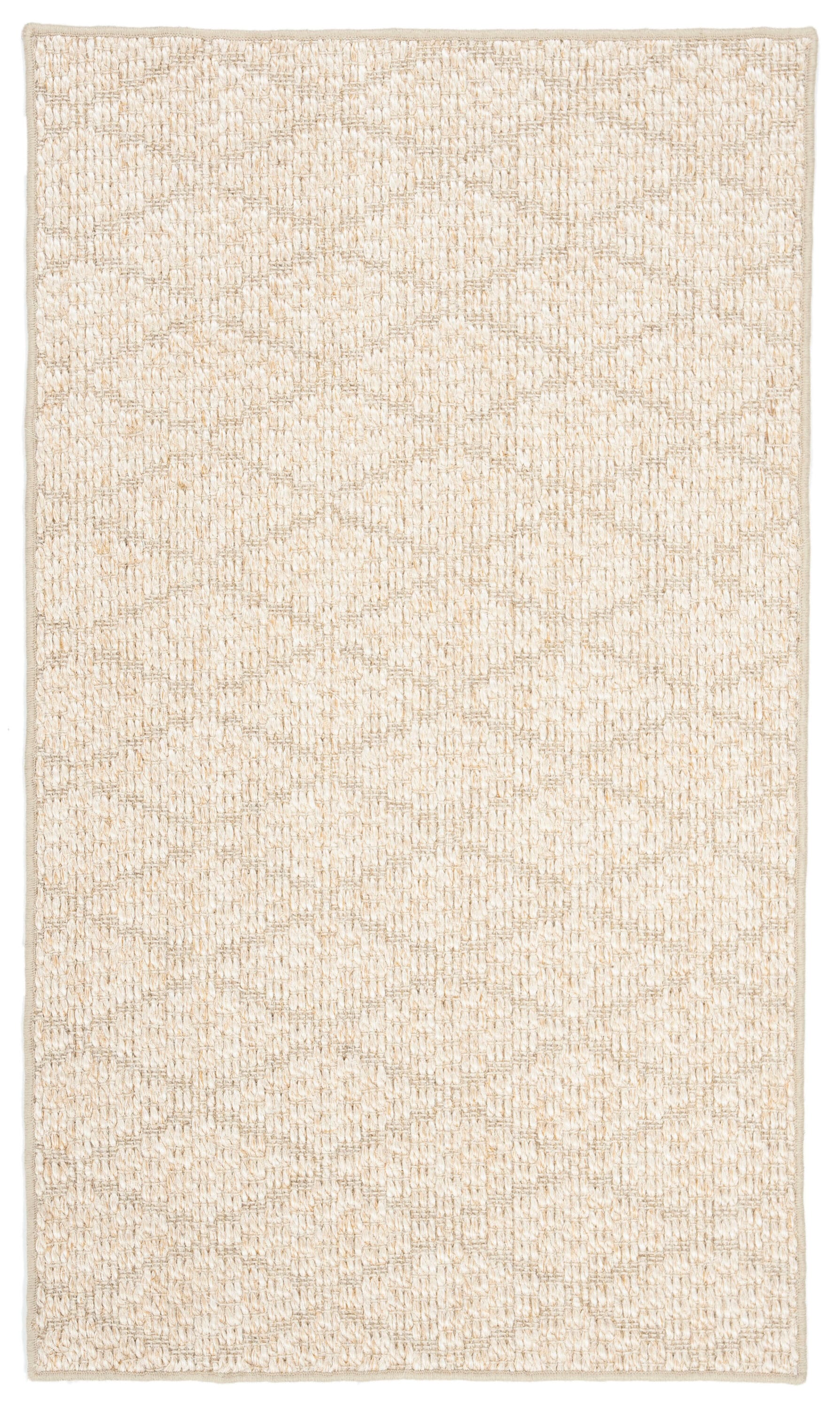 Beige Geometric Flat Woven Sisal 3' x 5' Area Rug