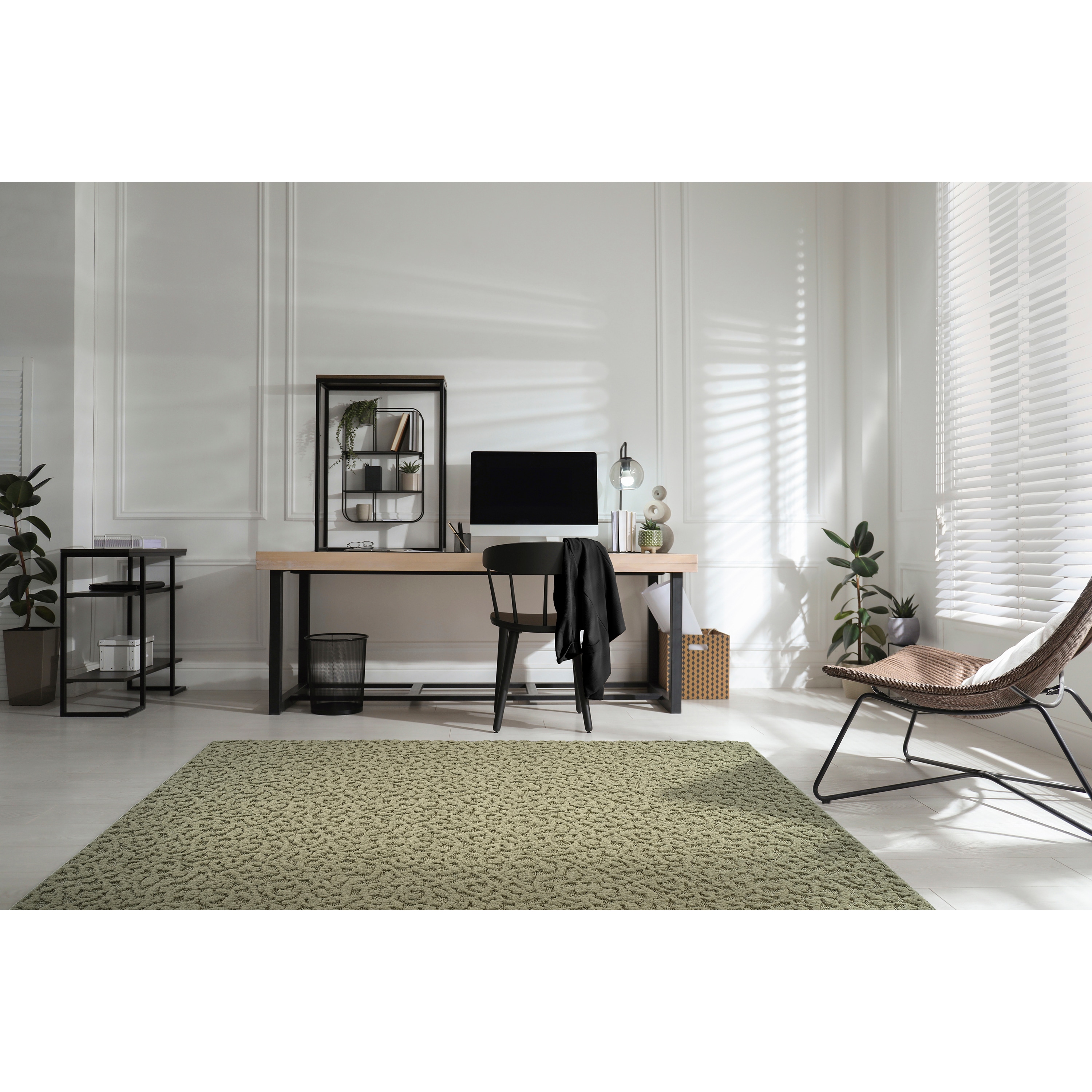 Garland Rug CL010N10814405 Ivy 9 x 12 (ft) Tufted Polypropylene Sage Rectangular Indoor Floral/Botanical Farmhouse/Cottage Area rug