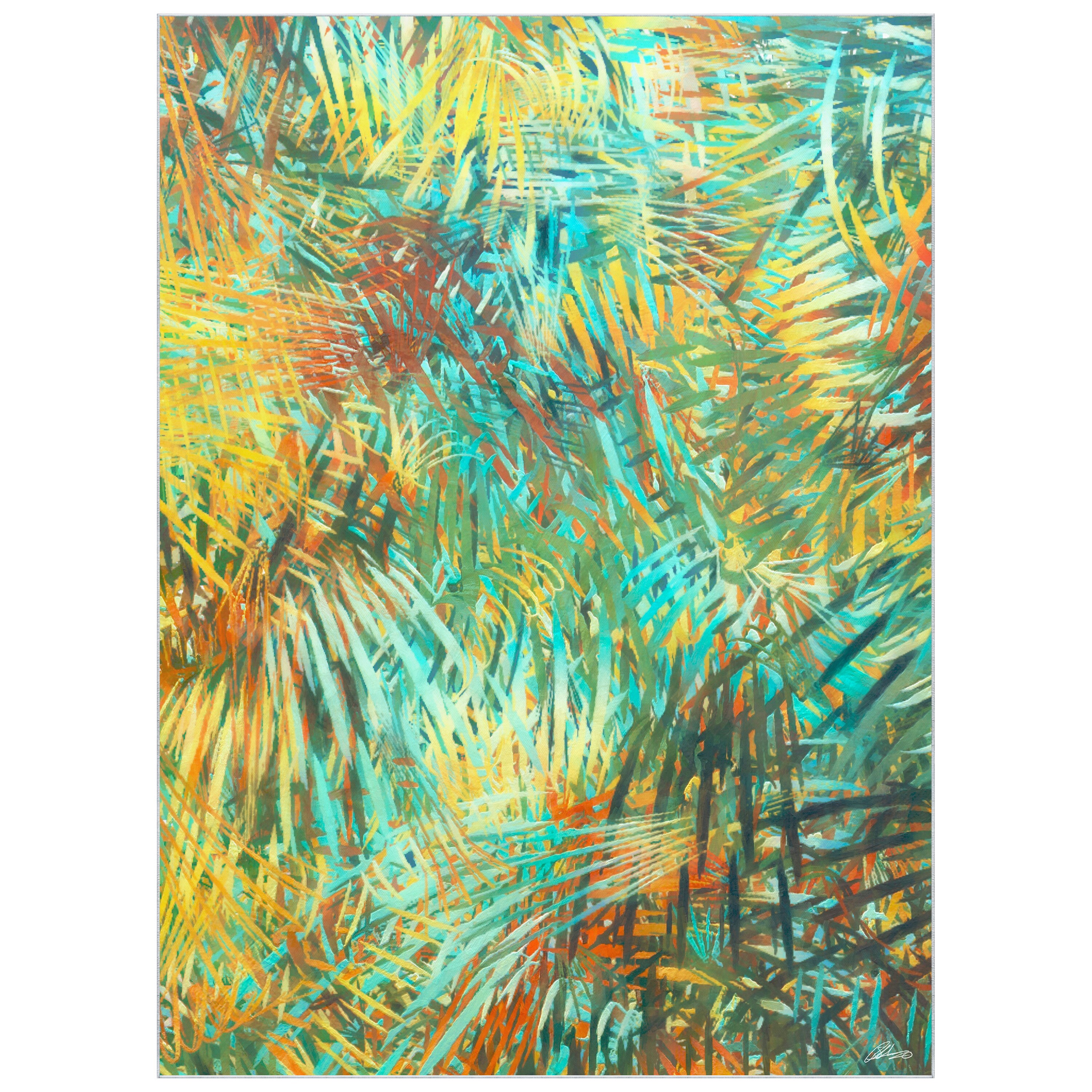 Empire Art Direct TDA-206832-0810C2 8 x 10 (ft) Polyester Multi-Colored, Green, Yellow Rectangular Indoor Abstract Area rug