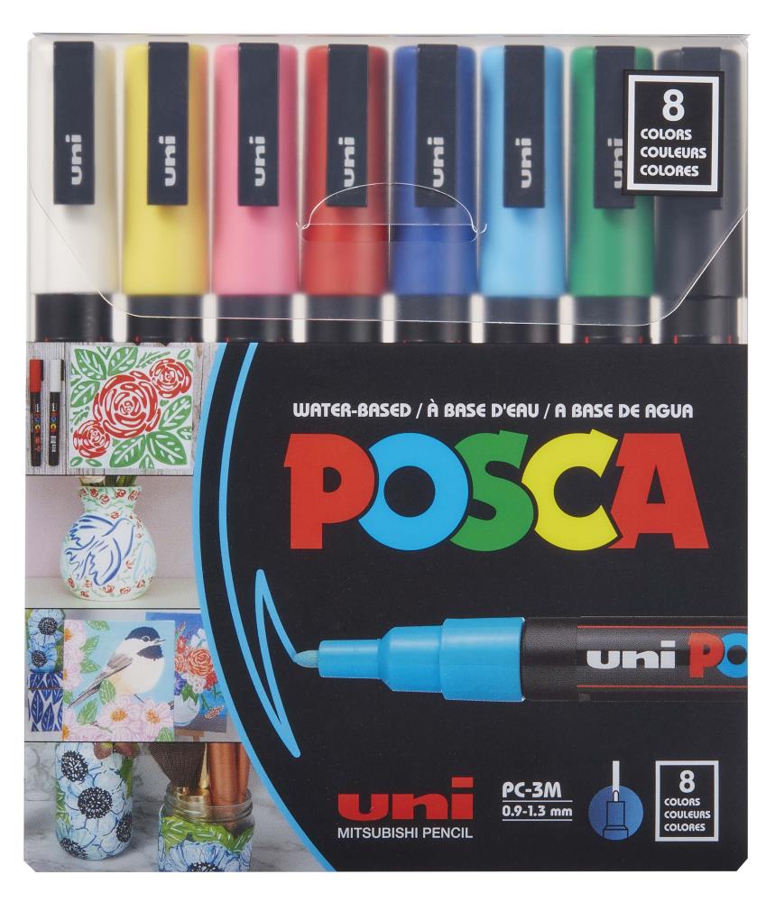 New UNI POSCA Markers Set PC-1M/3M/5M Permanent Acrylic Paint Pen Quick Dry  Graffiti Painting Art Supplies Japanese Stationery