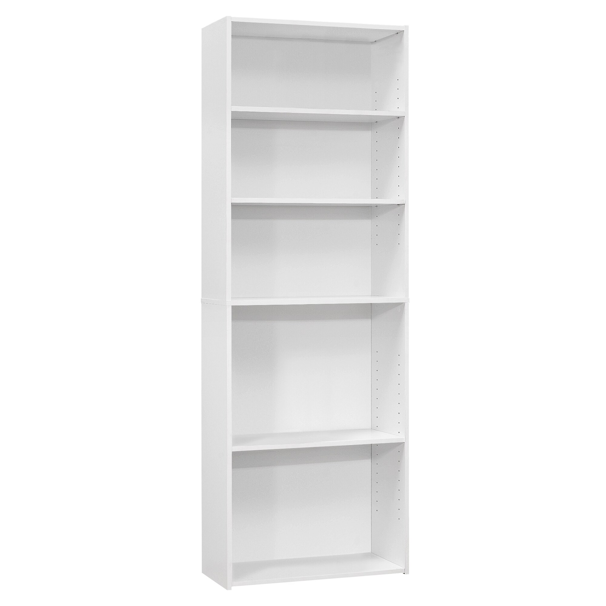 Monarch Specialties White 5-Shelf Bookcase (24.75-in W x 71.25-in H x ...