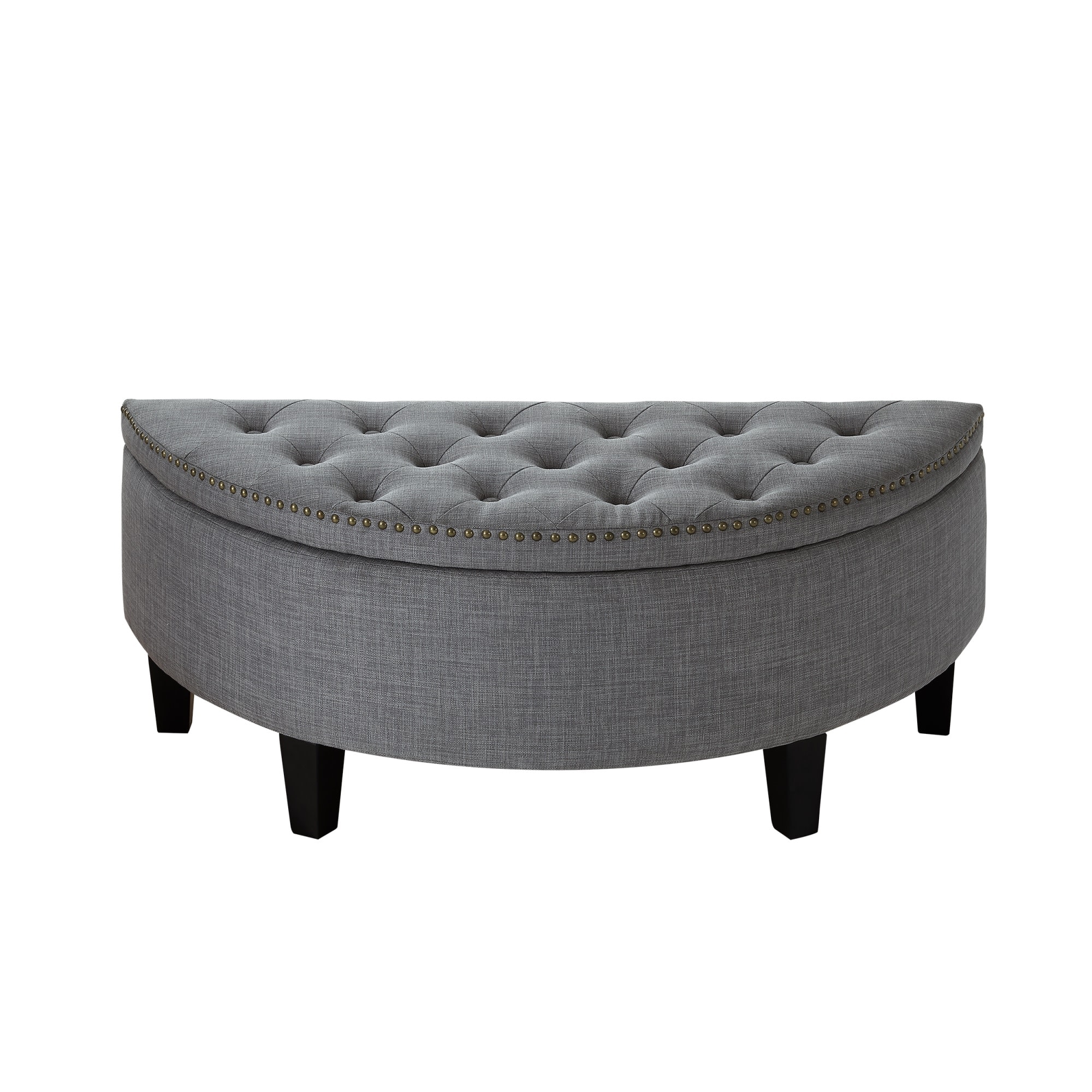 Inspired Home Tabitha Modern Light Grey Crescent Storage Ottoman in the ...