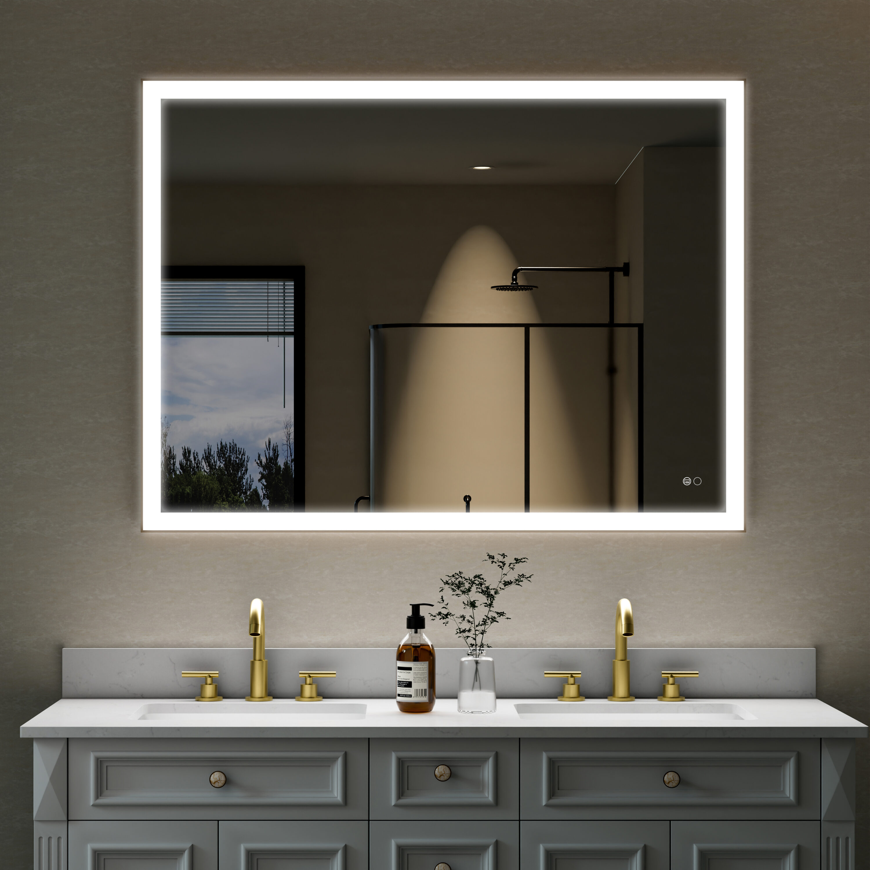 WELLFOR W5FM4836GD Framed-Bath-Mirrors - View #17