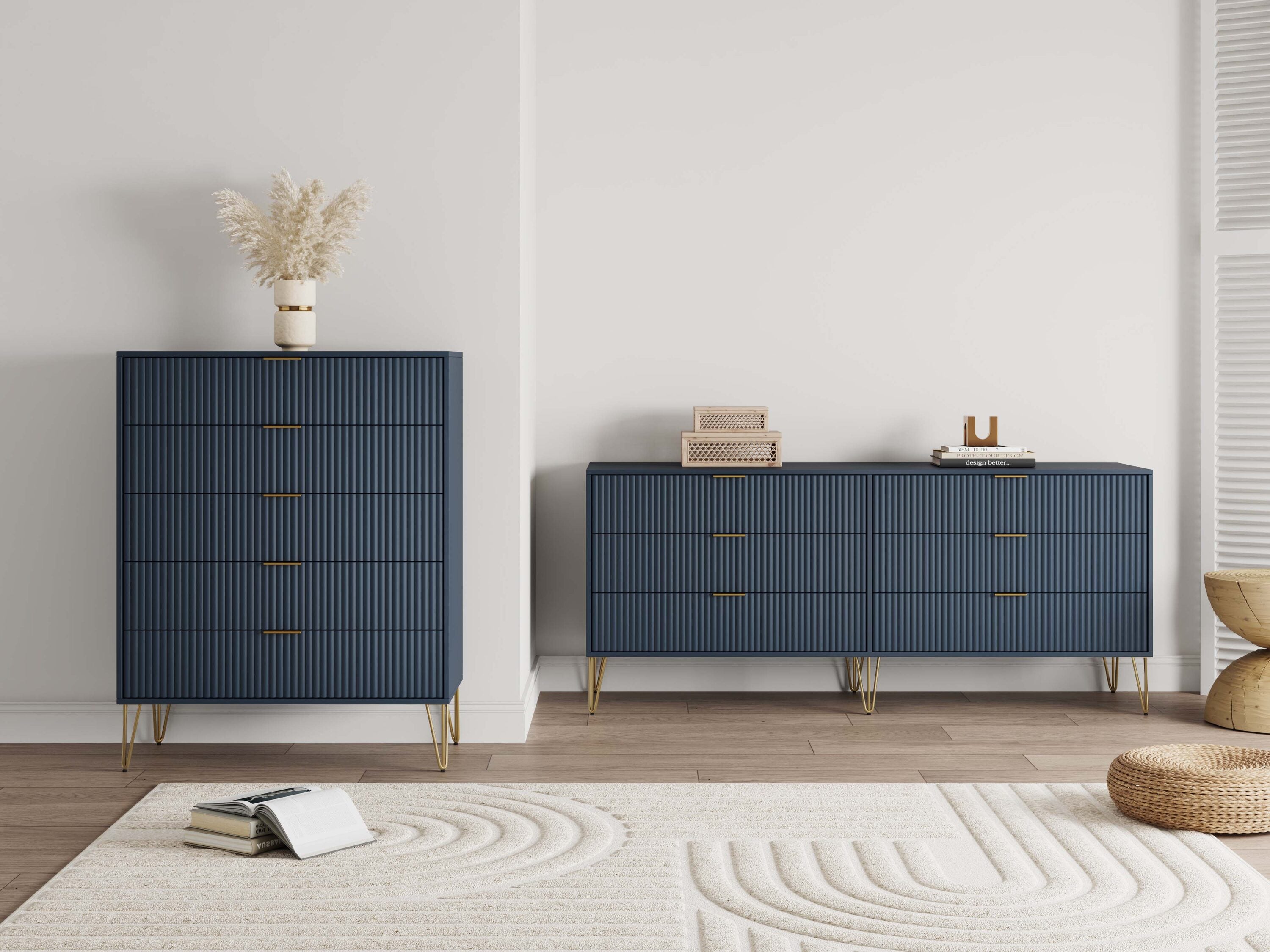 Manhattan Comfort 2-DB03-MB Midnight Blue 11 -Drawer Standard dresser