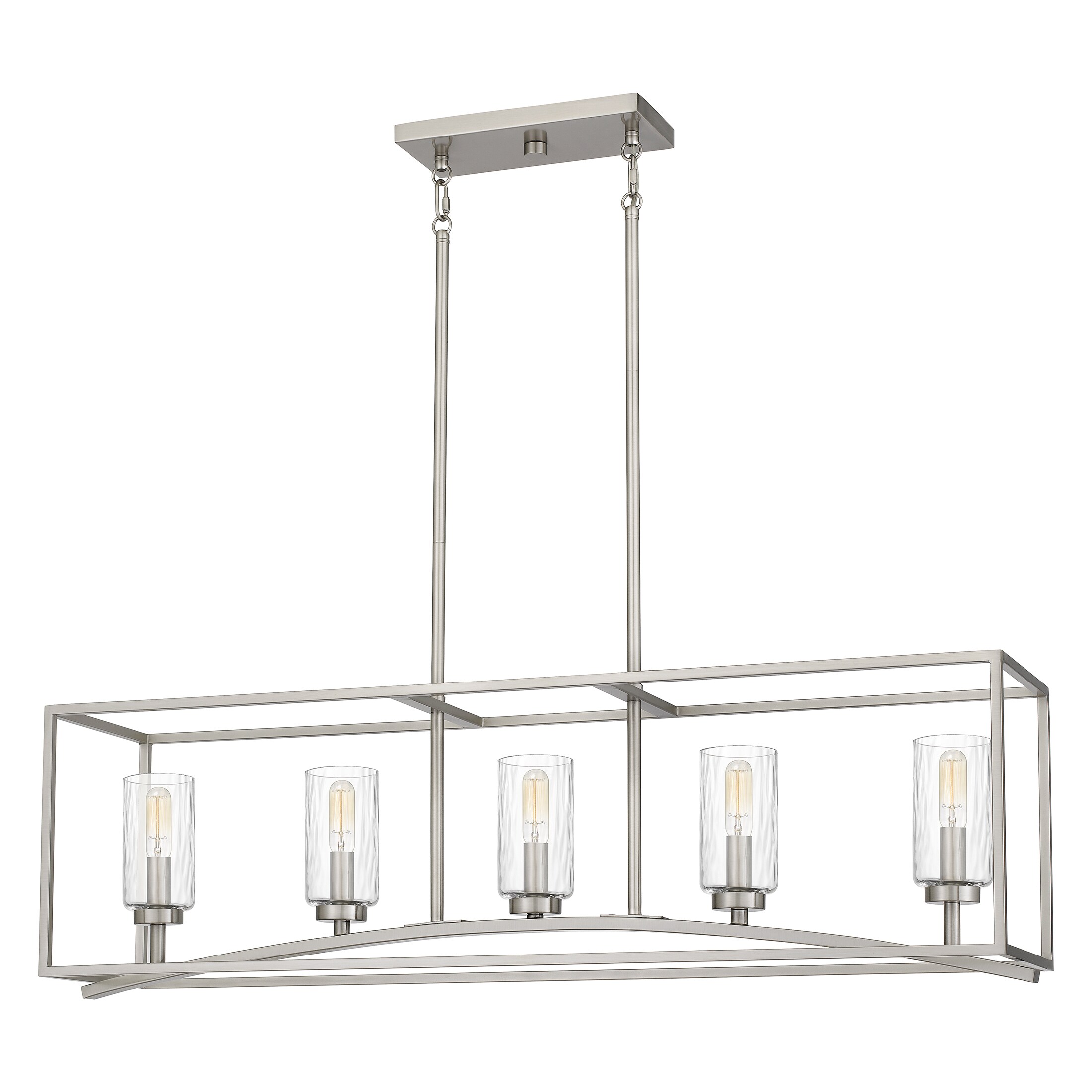 Ashley Harbour Grovewood 5-Light Brushed Nickel Transitional Damp Rated ...