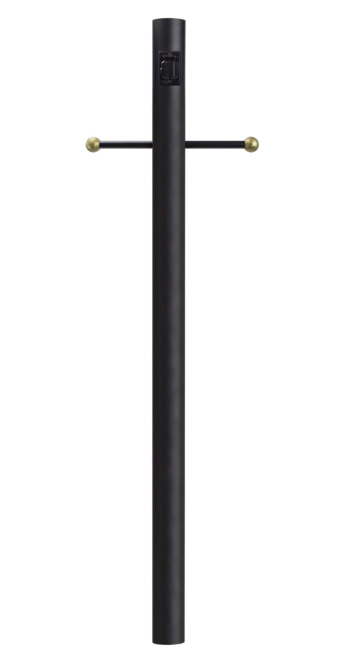 Solus 8-C-BK Cross Arm and Convenience Outlet Included Direct Burial 96-Inches Black Modern/contemporary Outdoor Pole