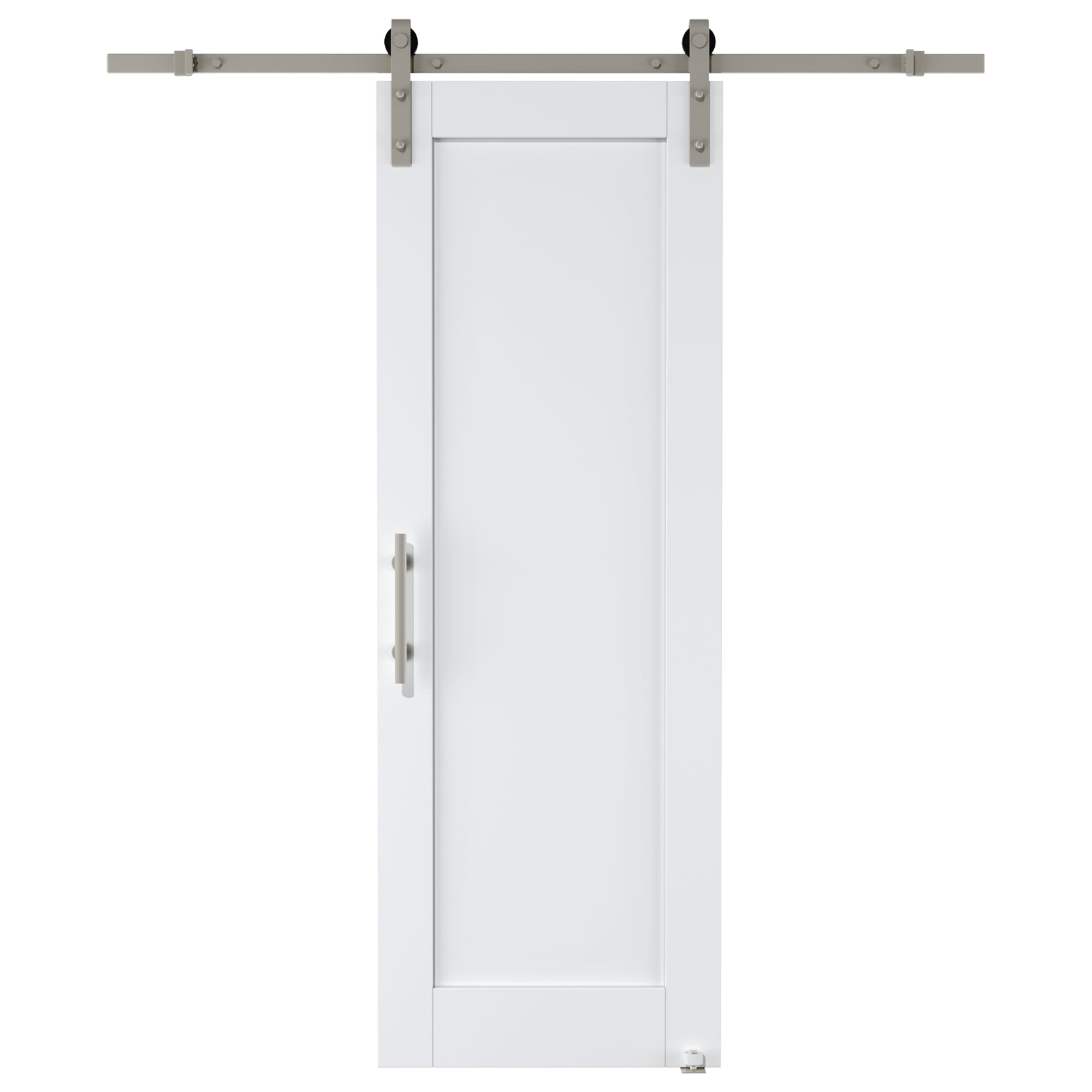 JUJUBON IN-BDDN-YGXB-28 28-in x 80-in White Square MDF Solid core Single Barn Door (Hardware Included)