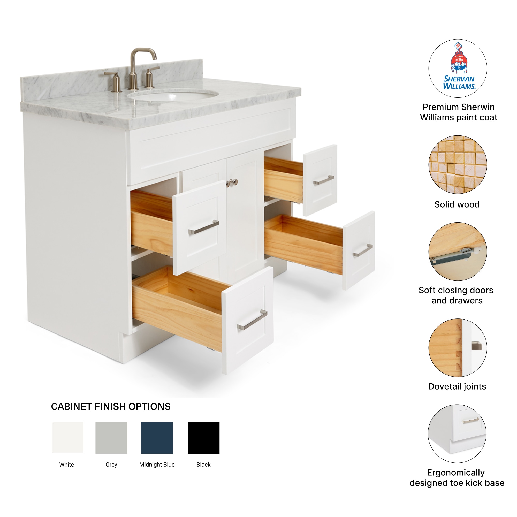 ARIEL F043SCWOVOWHT Bath-Vanity-Combo - View #4